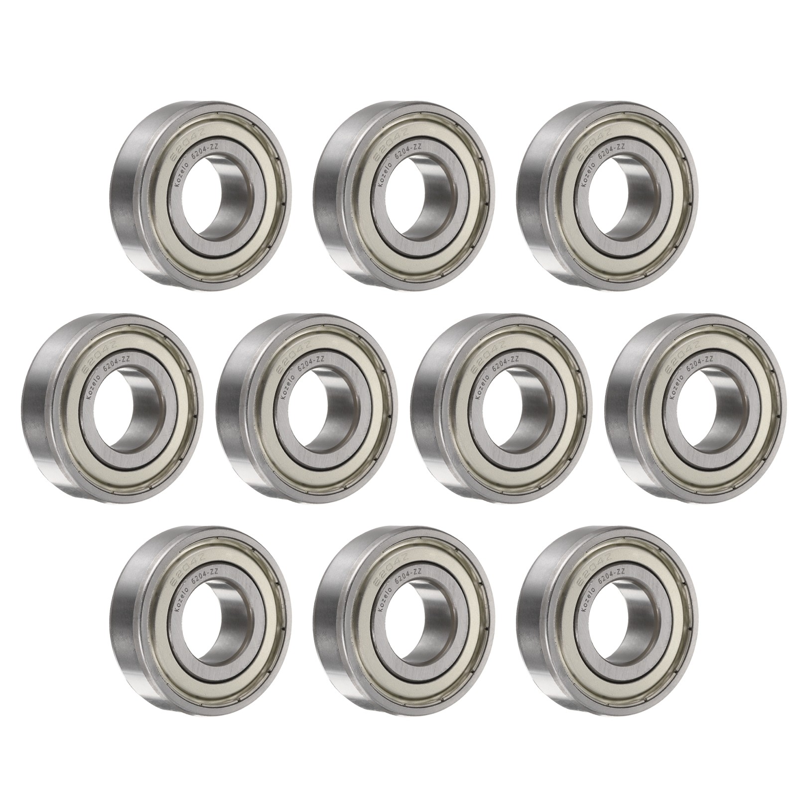 10pcs 6204-ZZ Deep Groove Ball Bearings [14x47x20mm Metal Shielded] |P0 (ABEC1)