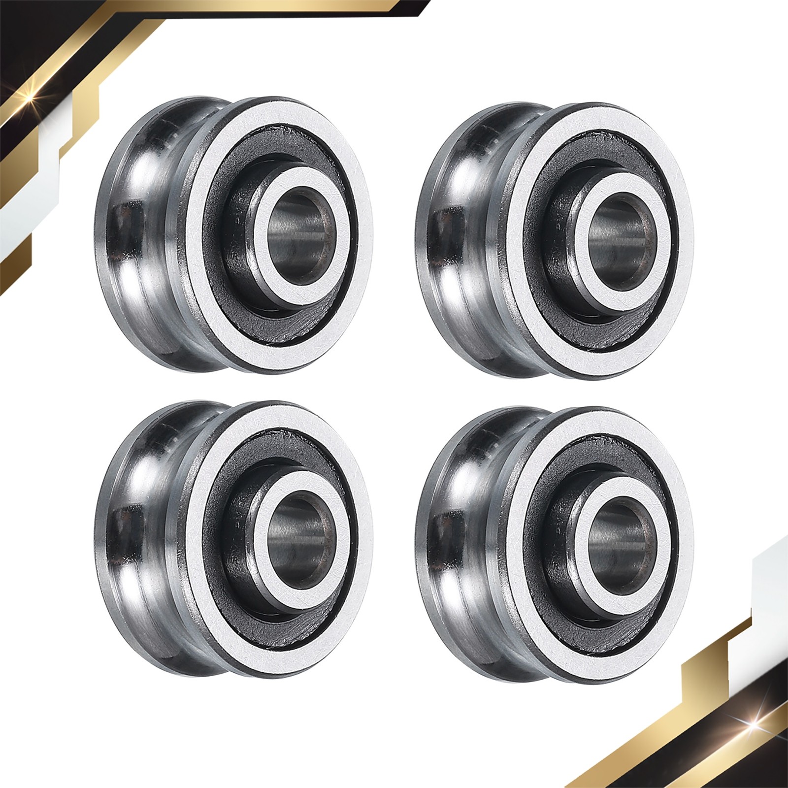 4Set SG15 U Groove Track Guide Bearing 5mm x 17mm x 8mm U Groove Roller Wheel