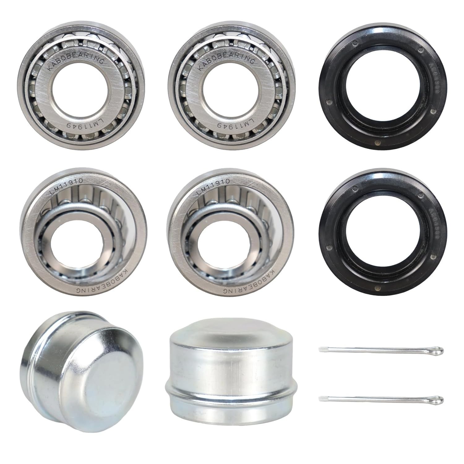 2 Set Fits 3/4 inch Axles Trailer Wheel Hub Bearings Kit LM11949 LM11910