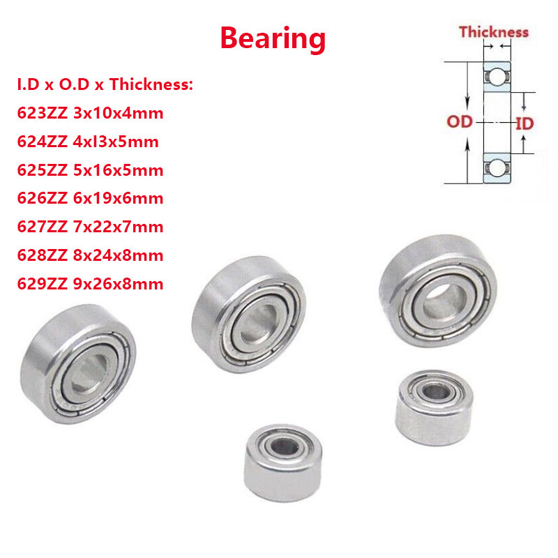 Miniature Deep Groove Ball Bearings 623 624 625 626 627 628 629ZZ Bearing Steel