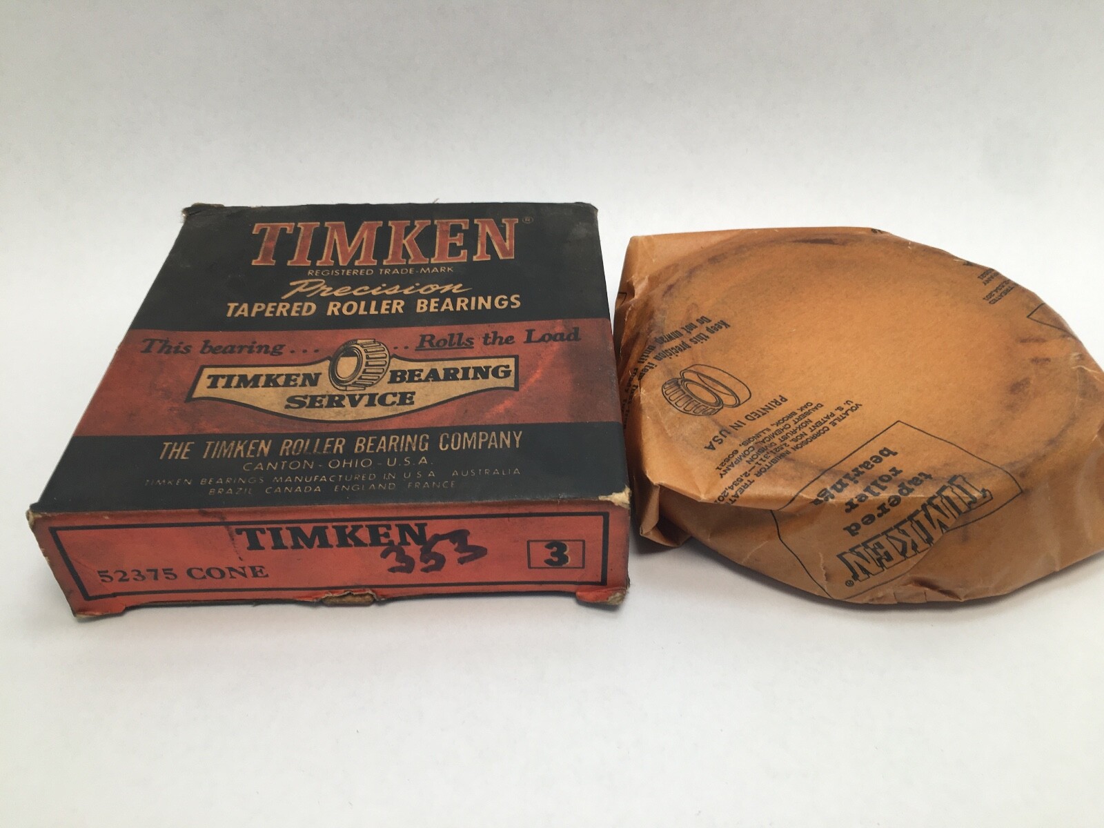 Timken 52375-3 Taper Roller Bearing Cone 3-3/4″ ID 52375 *3 USA