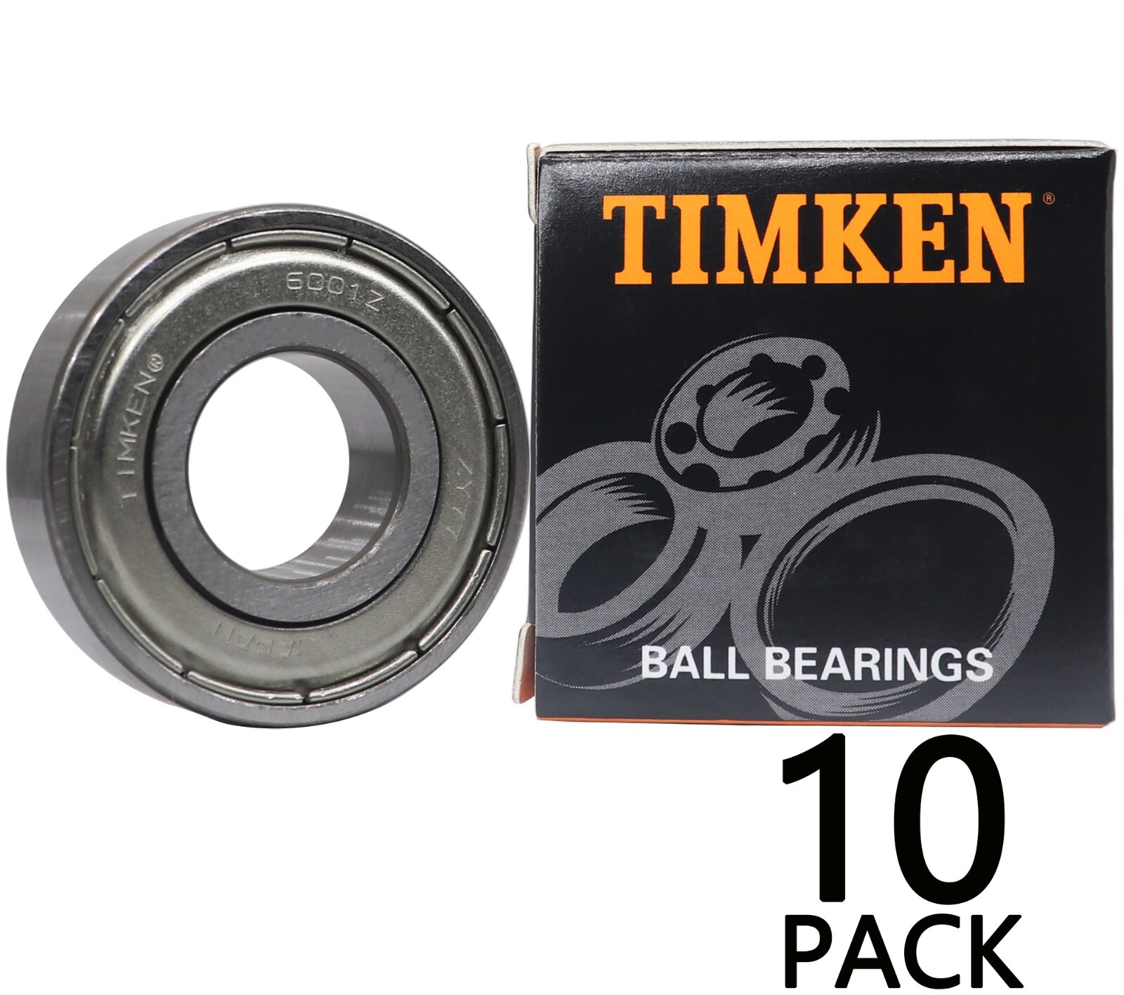 10PACK USA TIMKEN 6001-ZZ 12X28X8MM Double Metal Seal Ball Bearings