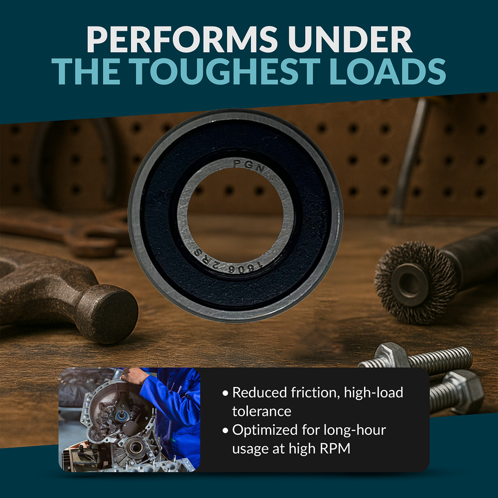 PGN (10 Pack) 1606-2RS Bearing – Lubricated Chrome Steel Sealed Ball Bearing