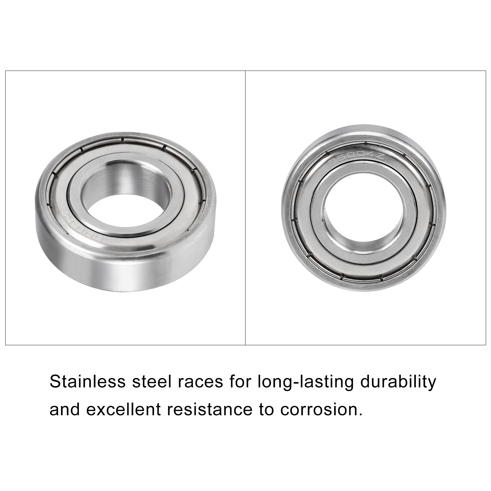 Deep Groove Ball Bearings (S6004ZZ, 20mmx42mmx12mm) Stainless Steel