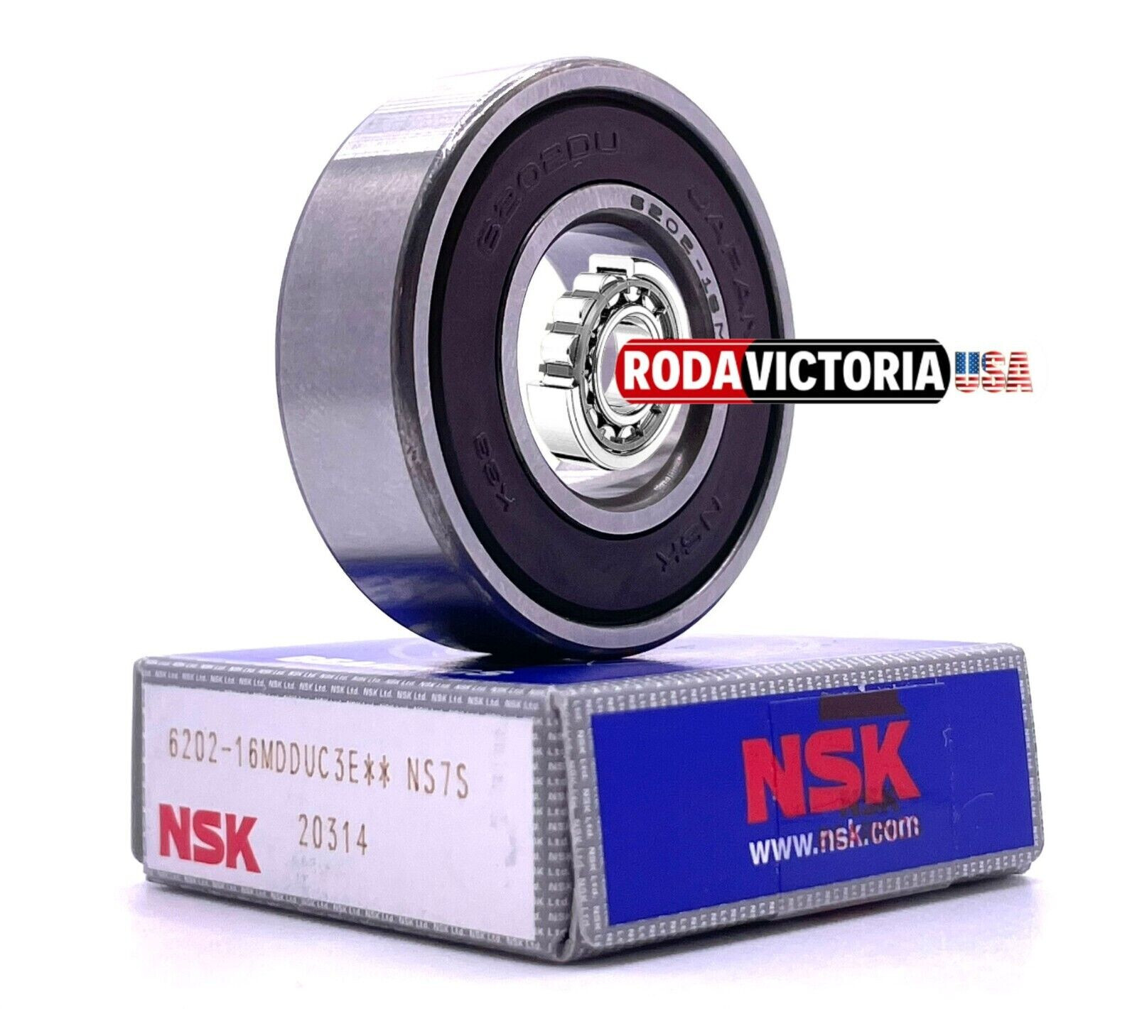 NSK 6202-16 DDU 6202-2RS 16mm ID High Quality Sealed Ball Bearing, 16x35x11mm