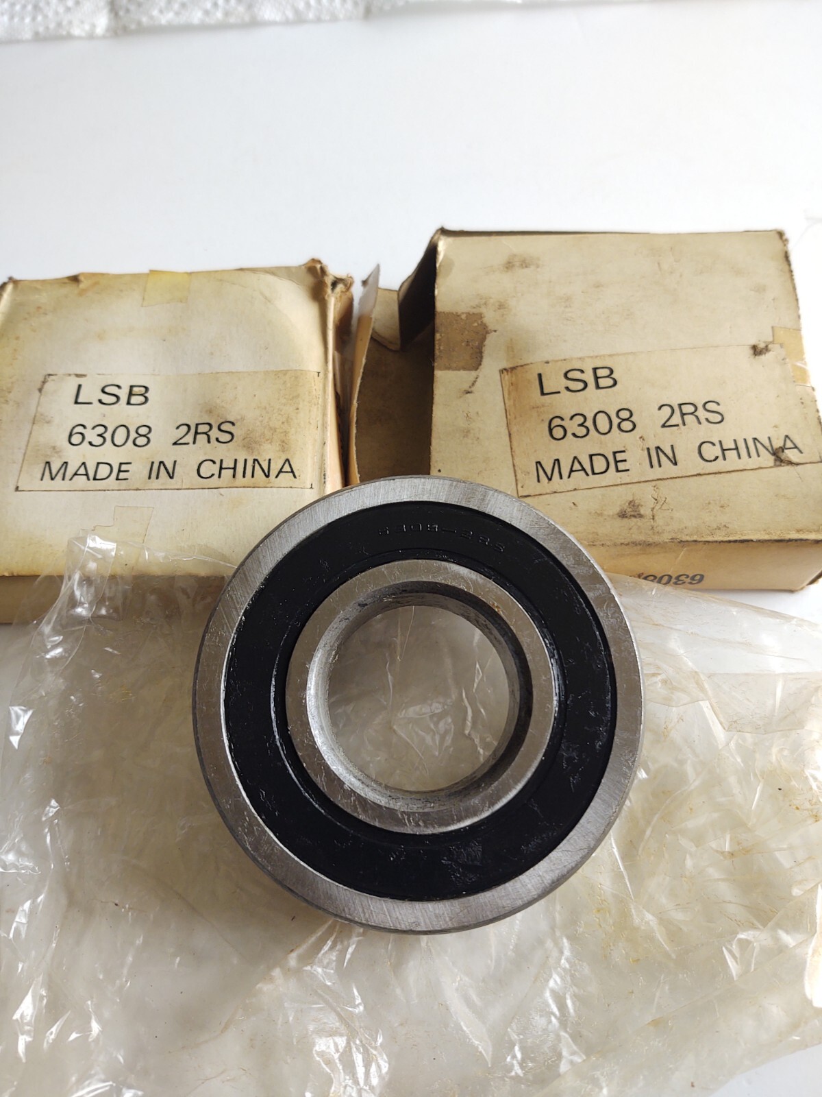 Lot of (2) LSB 6308 2RS Double Rubber Seal Ball Bearings