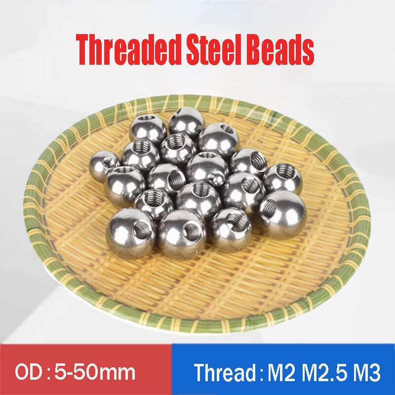Stainless Steel Threaded Steel Beads Half Hole Steel Balls Metric Thread M2-M3