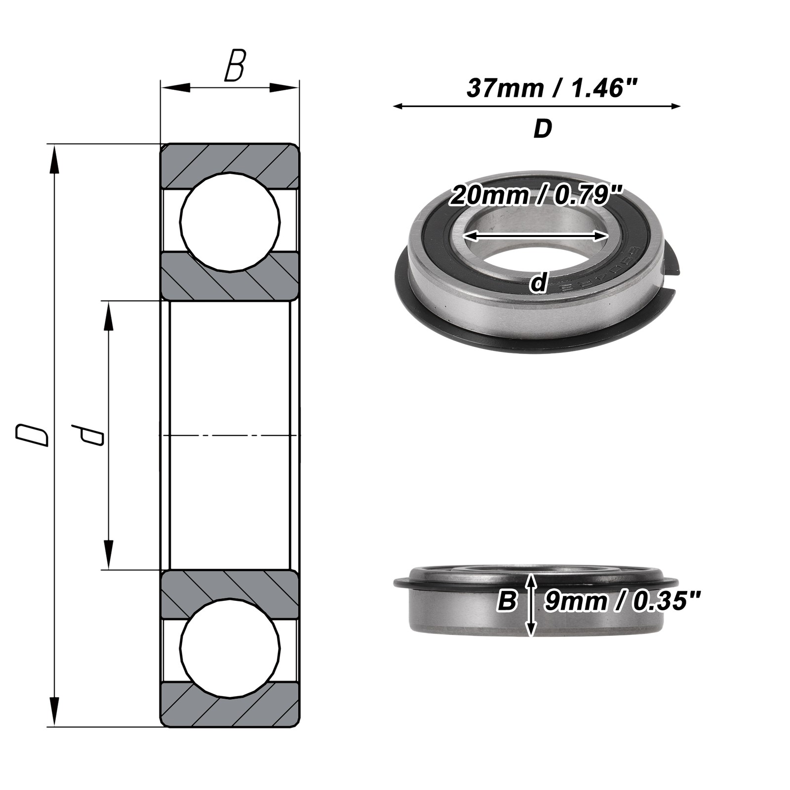 6904NR2RS Deep Groove Ball Bearings 20x37x9mm Lubricated Bearings