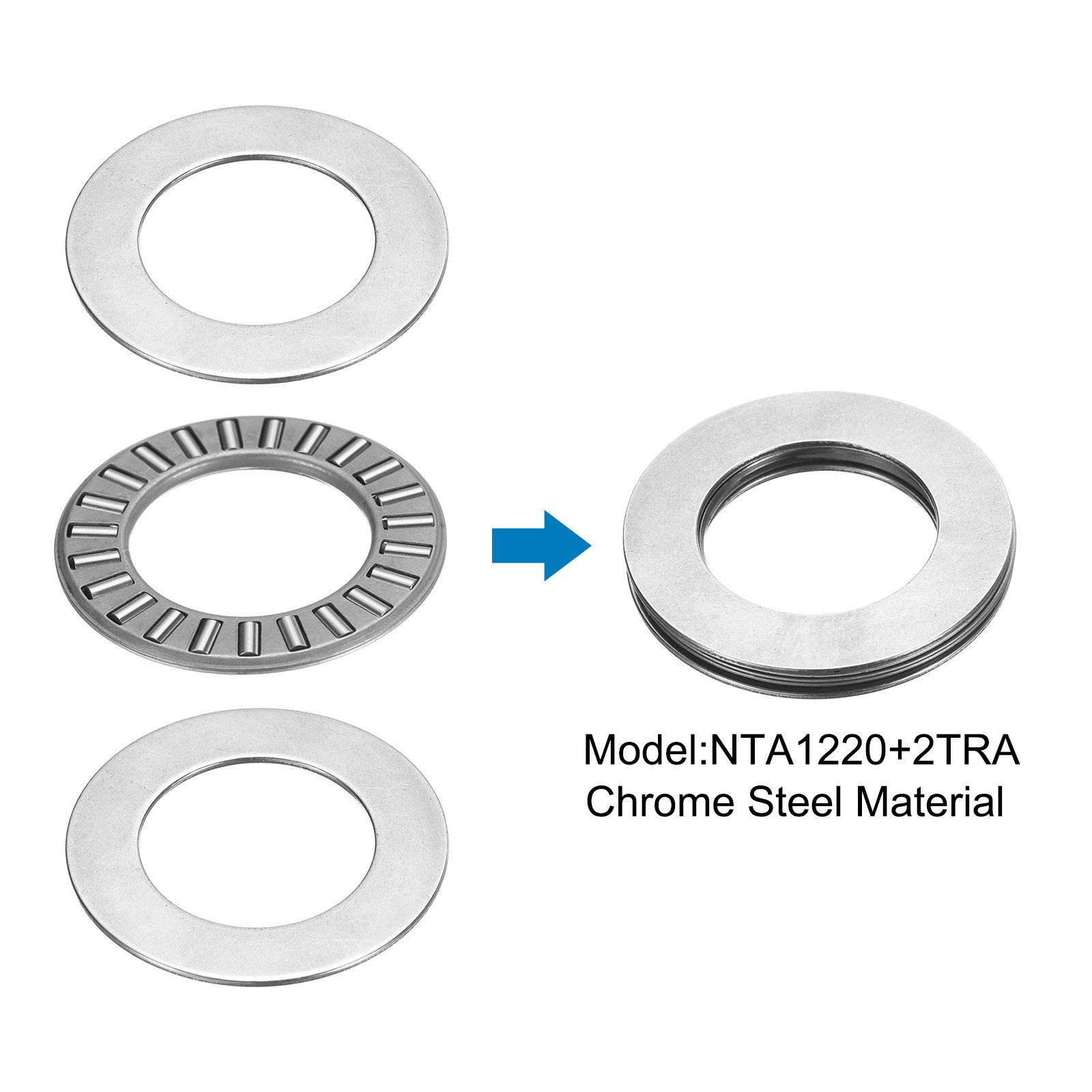 4 Sets NTA1220+2TRA Thrust Needle Roller Bearings 3/4×1-1/4×5/64, P5 (ABEC 5)