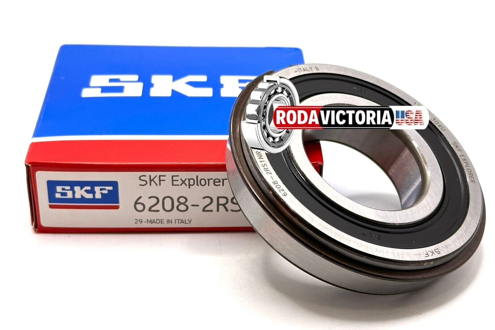SKF 6208 2RS NR BALL BEARING, RUBBER SEALED + SNAP RING 40x80x18mm