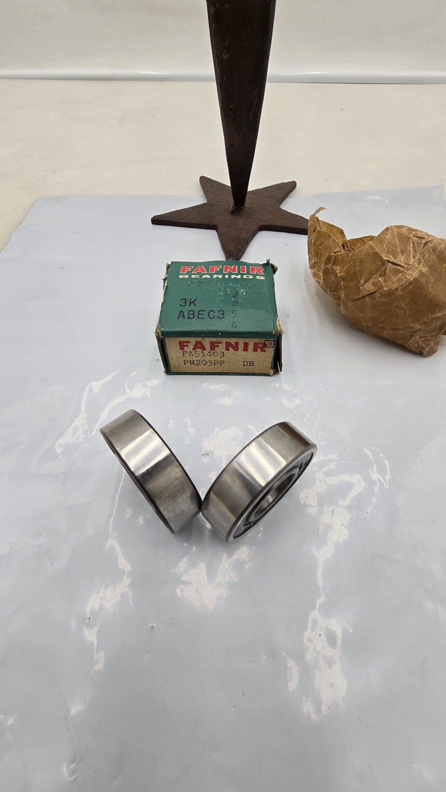 FAFNIR PM203PP ABEC3/P6 DB Precision Duplex Deep Groove Ball Bearing Set NEW OEM