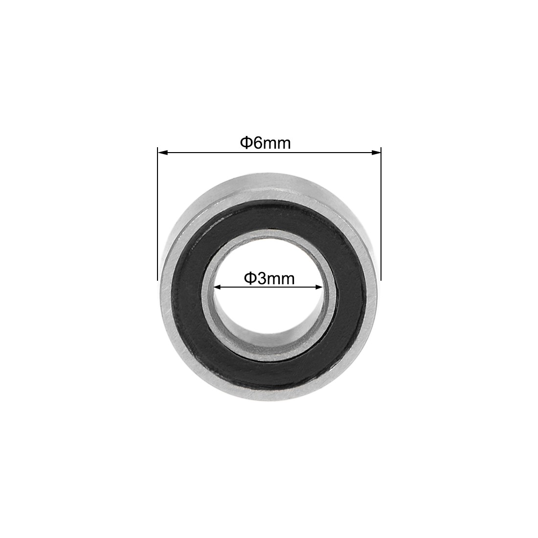 MR63-2RS Ball Bearings Z2 3x6x2.5mm Double Sealed Chrome Steel 4pcs