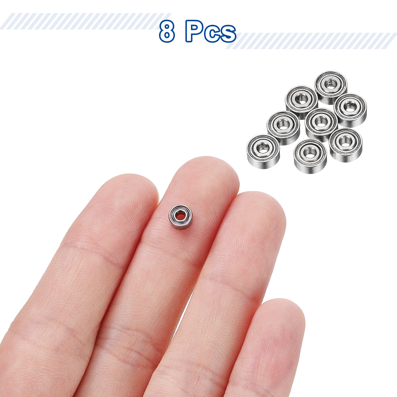 8pcs ball bearings MR62ZZ, for ID 2mm OD 6mm width 2.5mm