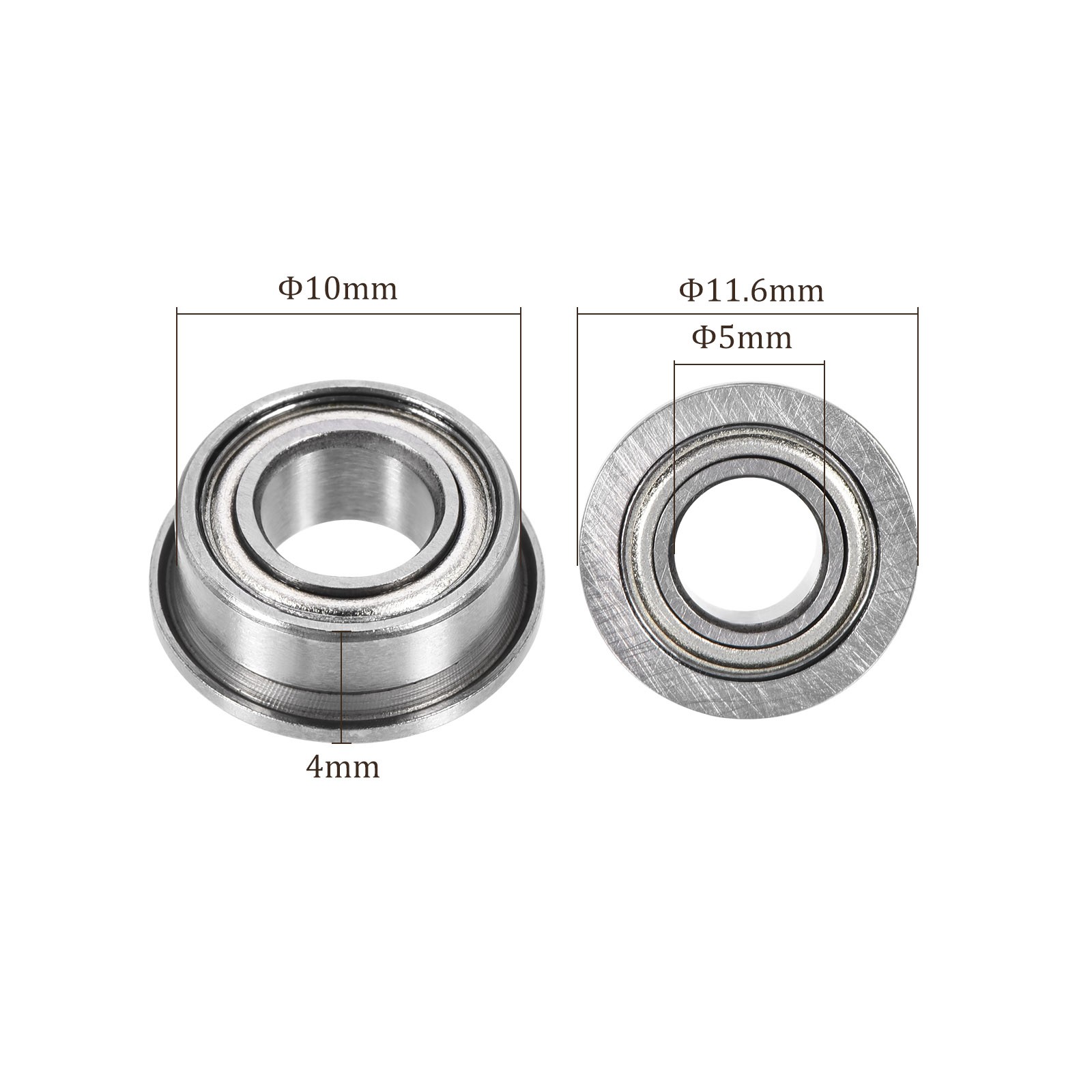 2Pcs F6700ZZ Flange Ball Bearing – [10x15x4mm] Replacement Precision Bearings