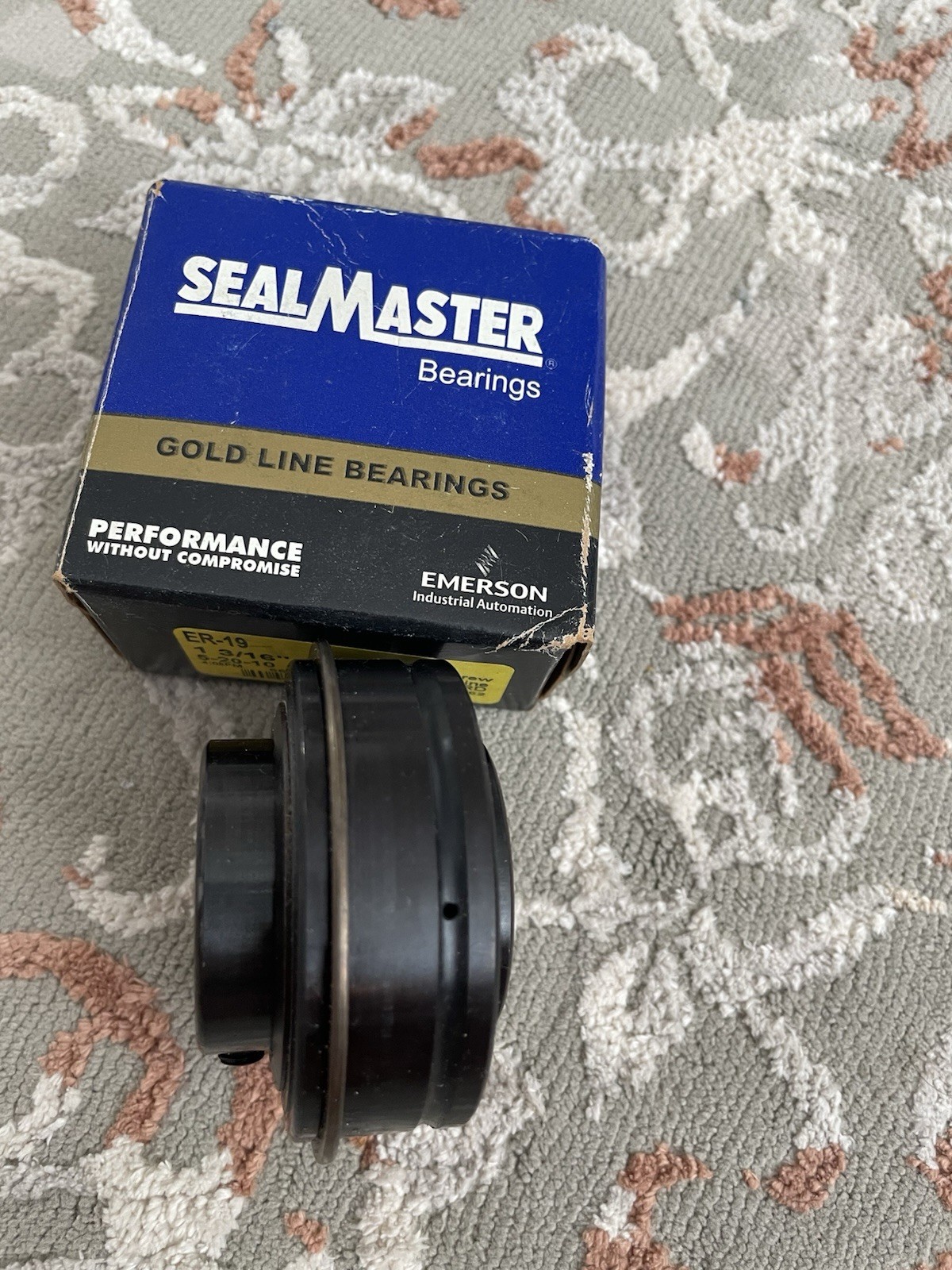 SealMaster ER-19 Gold Line Ball Bearing Insert, 1 3/16 in Bore, Steel, 3 7/16 OD
