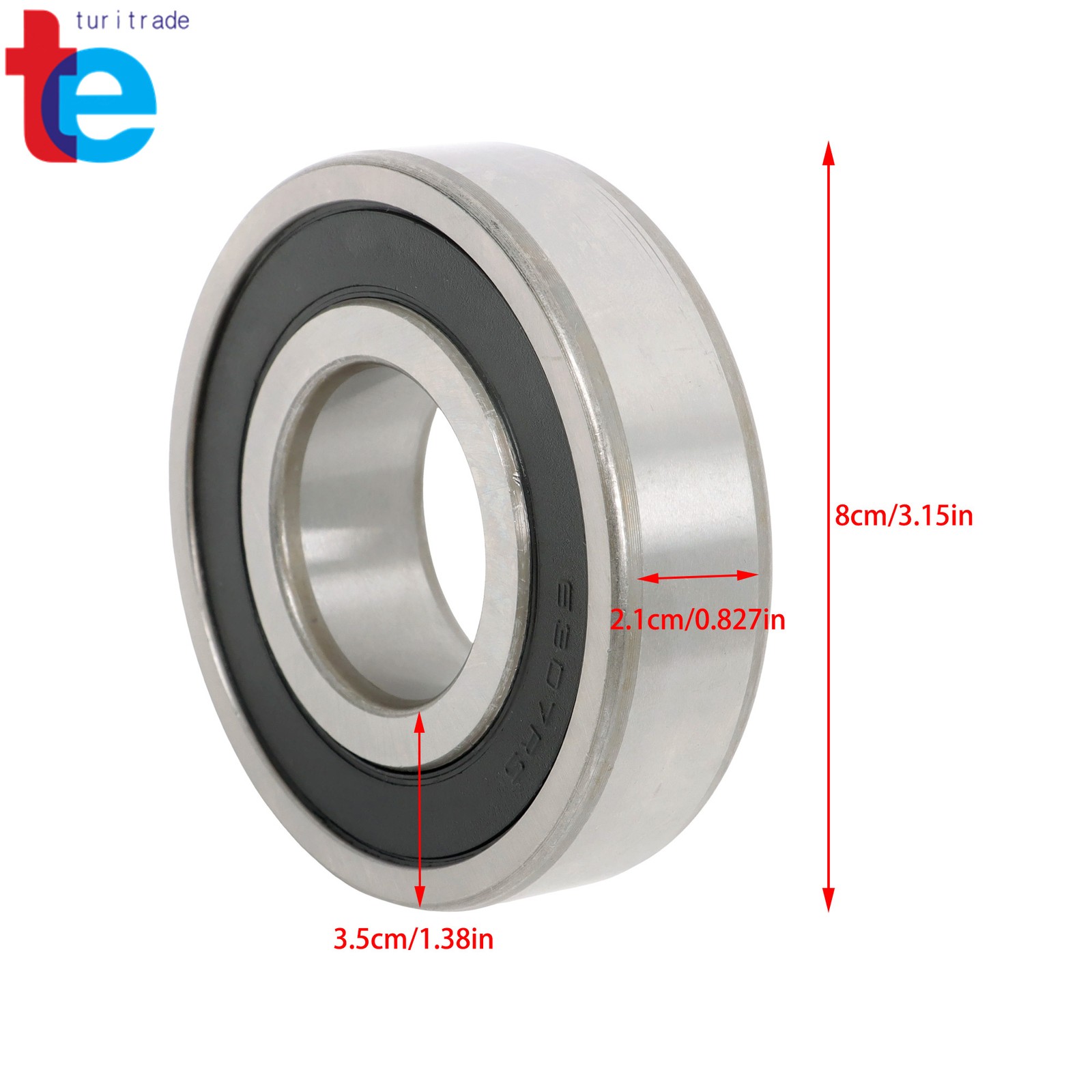 2 Pcs 6307 2RS Bearing 35x80x21mm Deep Groove Double Rubber Sealed Industrial