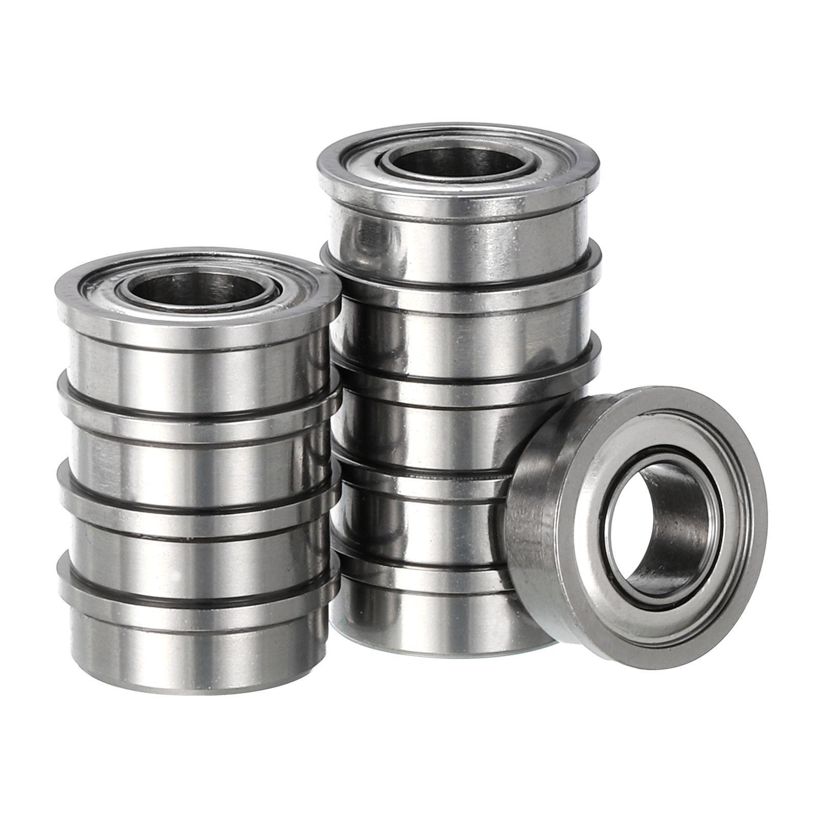 10pcs FR188ZZ Flanged Ball Bearing 1/4×1/2×3/16 Inch Chrome Steel ABEC1