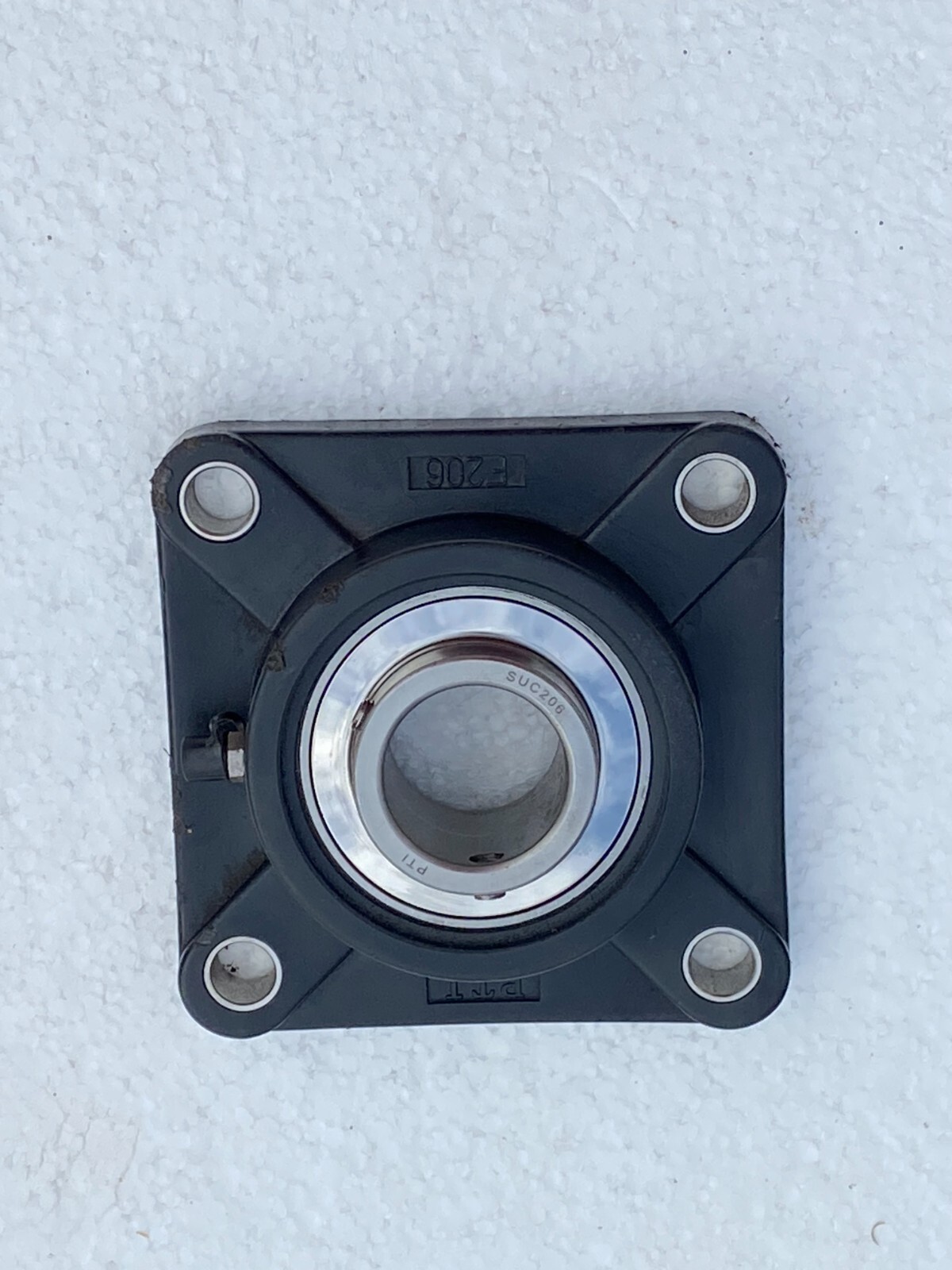 1 NOS PTI brand SUC-206 housed bearing, 4 bolt flange type F206