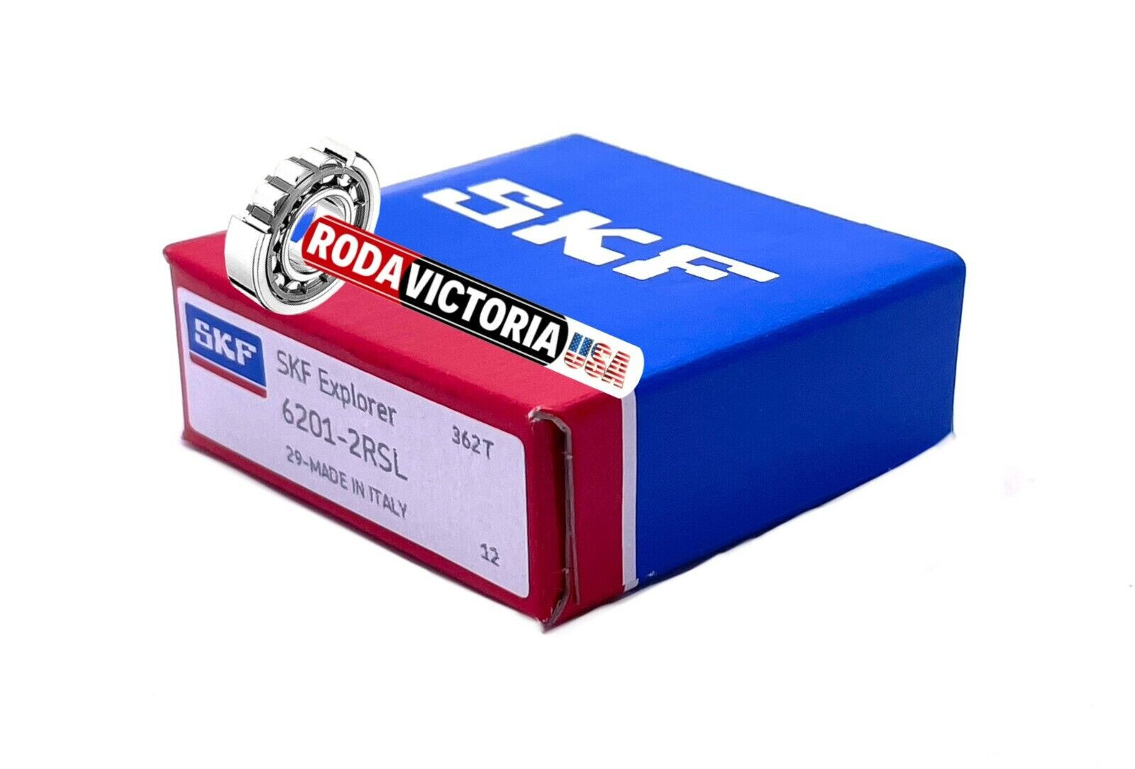 SKF 6201 2RSL Deep Groove Ball Bearing c/w 2 Low Friction Rubber Seals 12x32x10m
