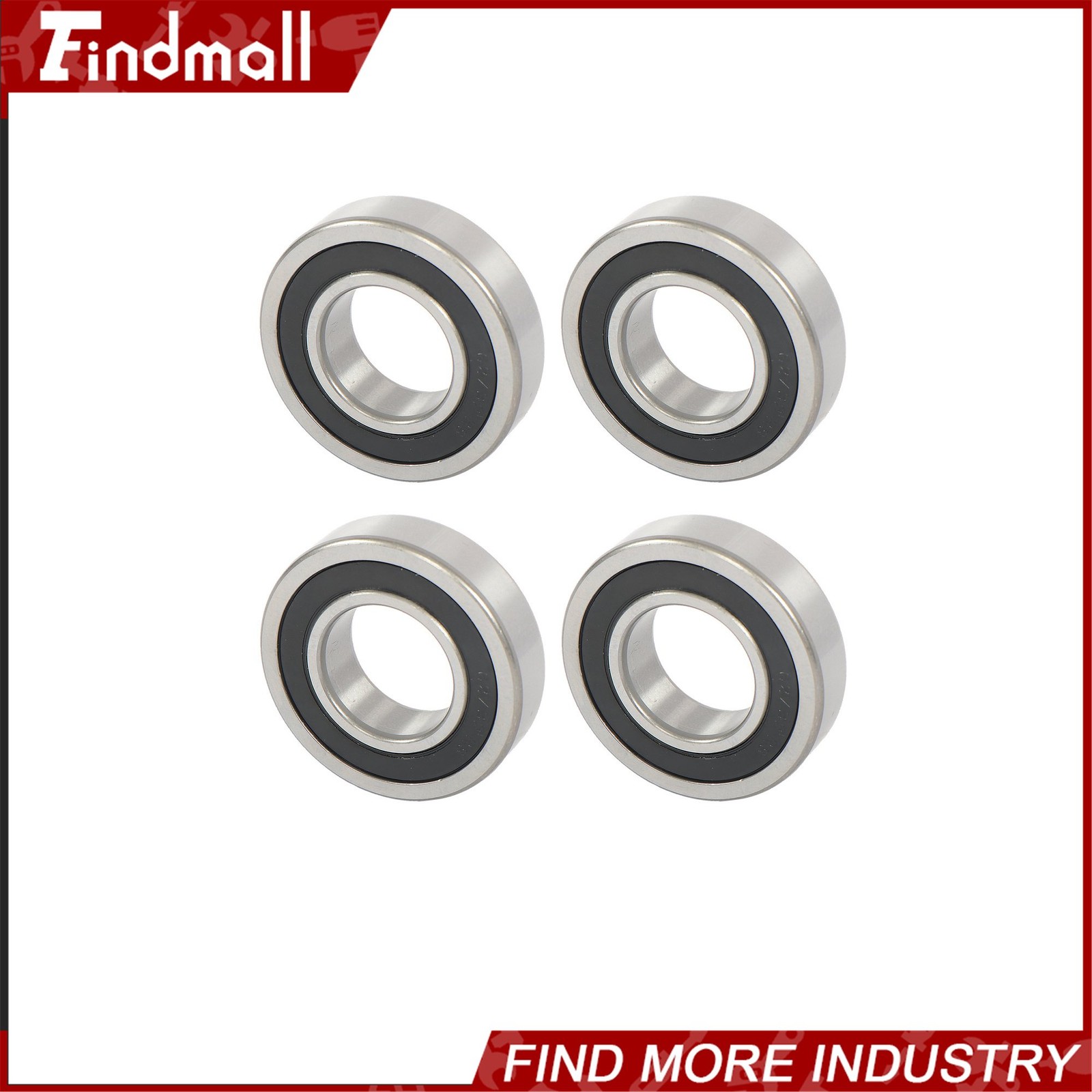 Findmall 62/32-2RS Deep Groove Bearings 4pcs 32x65x17mm Rubber Sealed Set