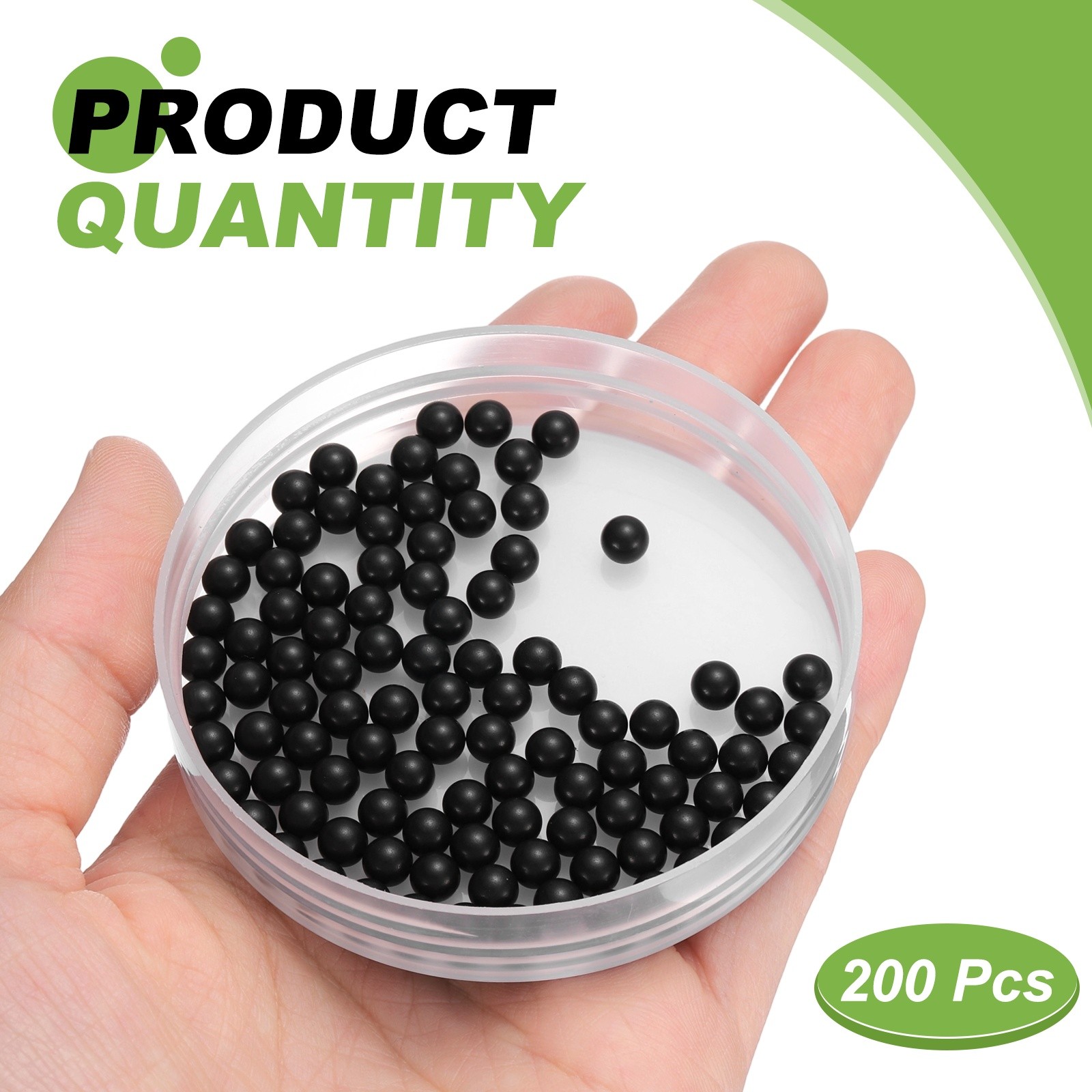 200 Pcs Black POM Plastic Bearing Balls G2 13/64″(5mm) Solid Plastic Balls