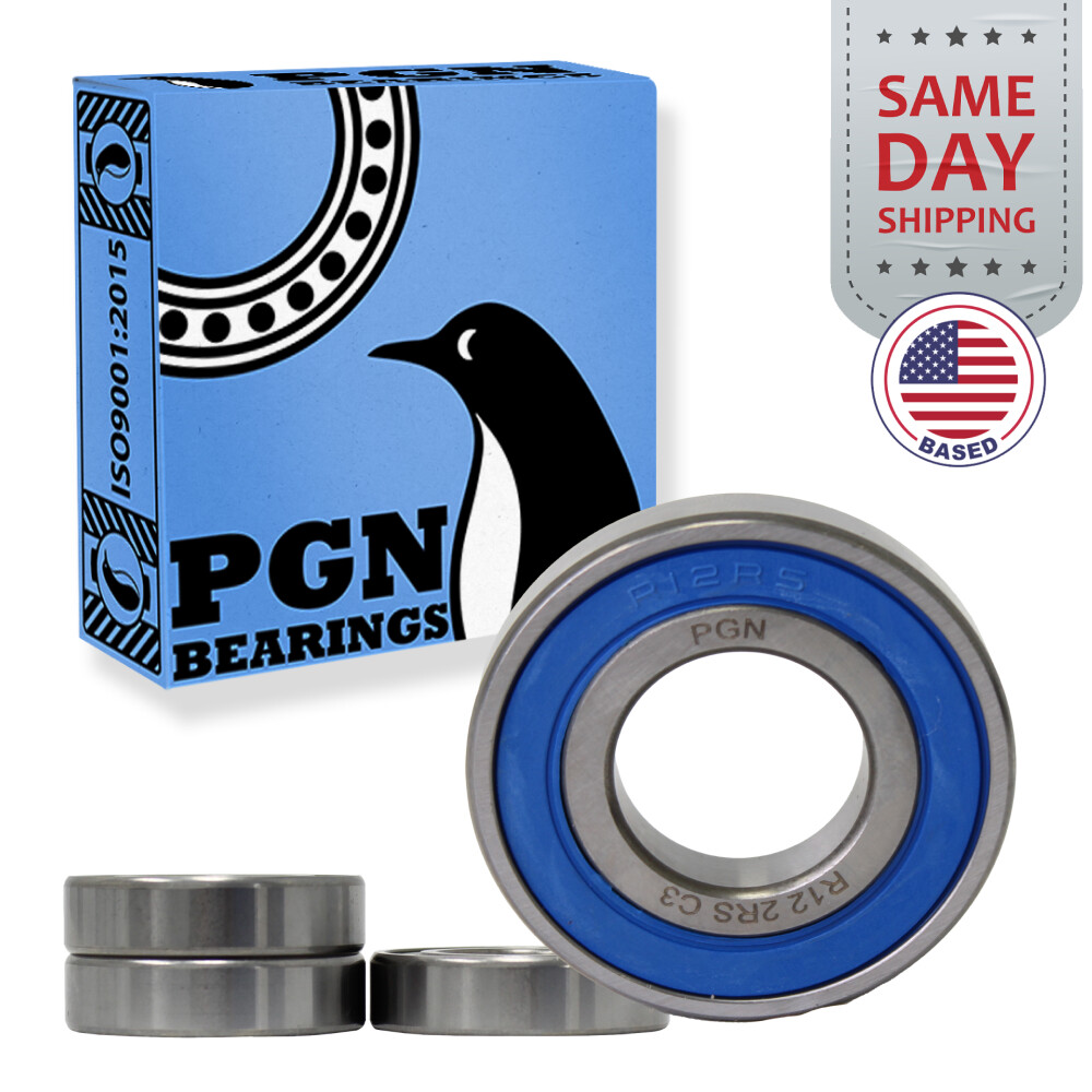 (4) R12-2RS Premium Rubber Seal Ball Bearing C3, 3/4″x1-5/8″x7/16″, R12rs