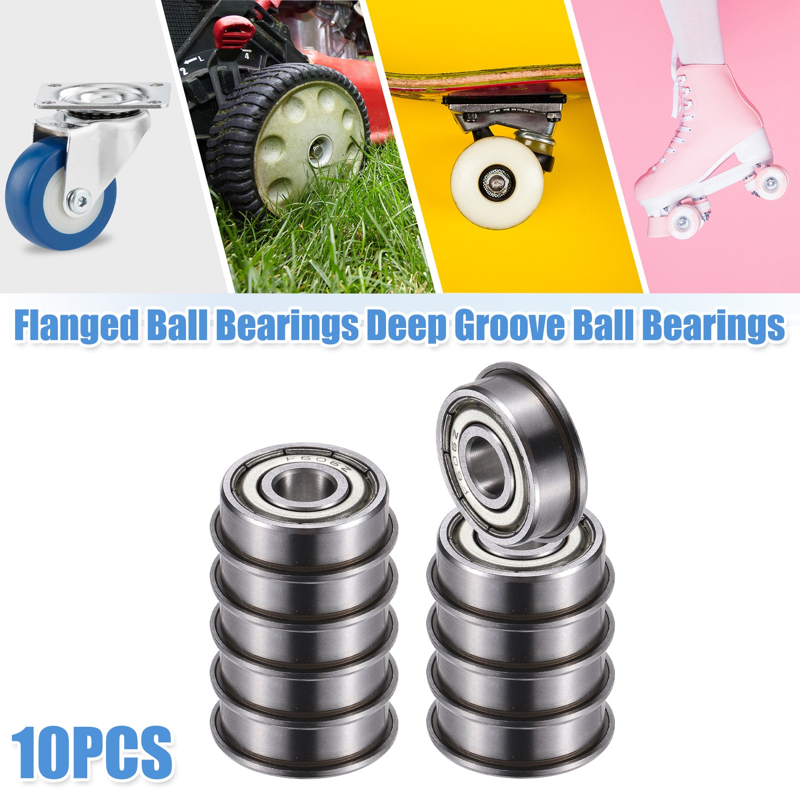 10pcs F606ZZ 6x17x6mm Double Metal Shield Single Row Deep Groove Ball Bearings