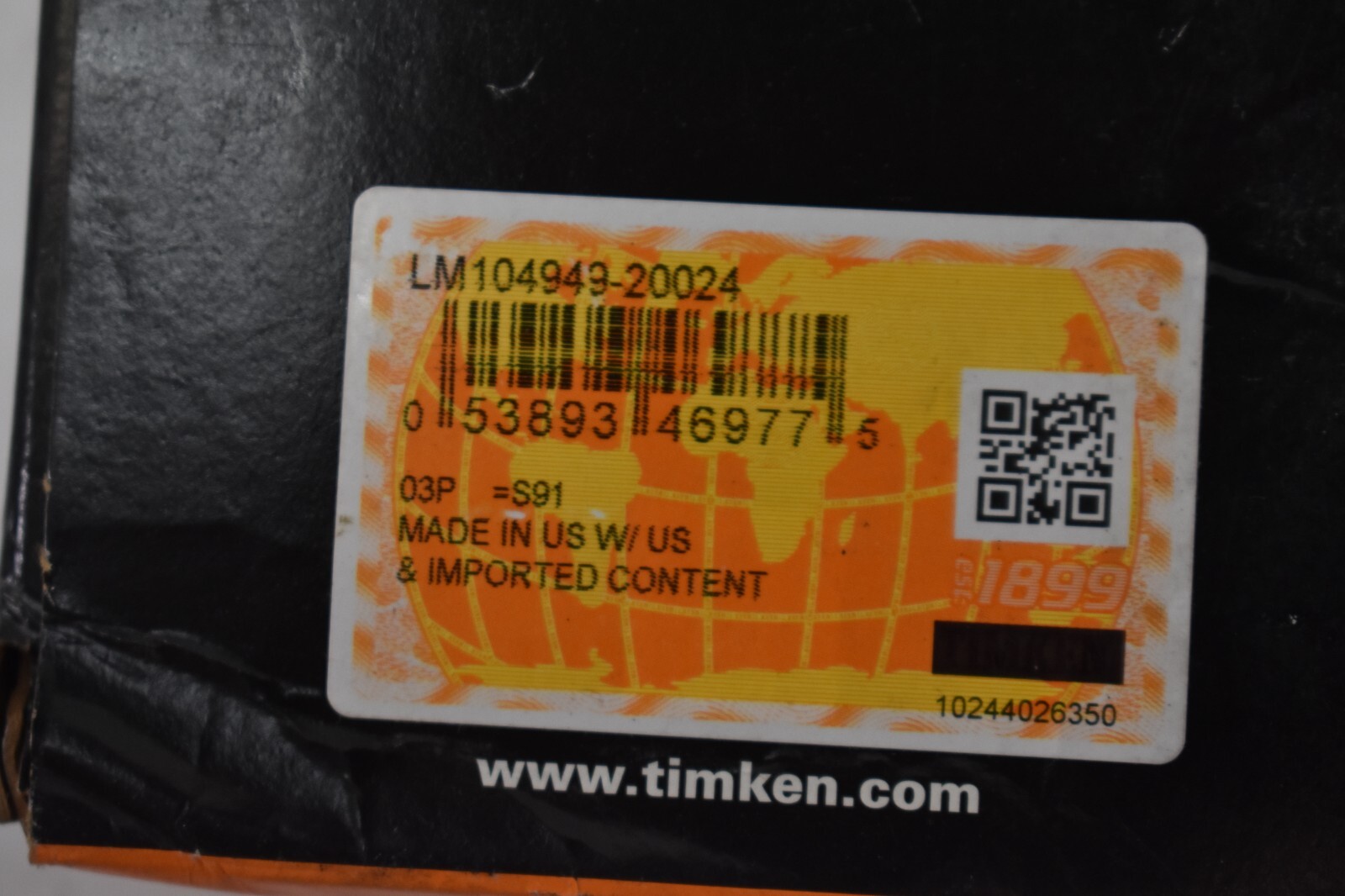 Timken Tapered Roller Bearing 50.8mm x 82.55mm x 23.62mm LM104949-20024