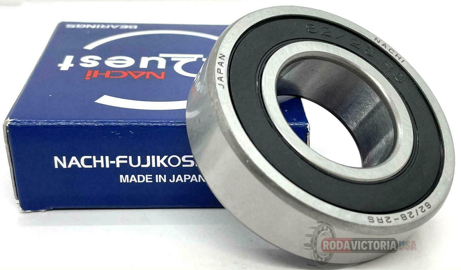 NACHI 62/28 2RS Deep Groove Ball Bearing, Rubber Sealed 28x58x16 mm