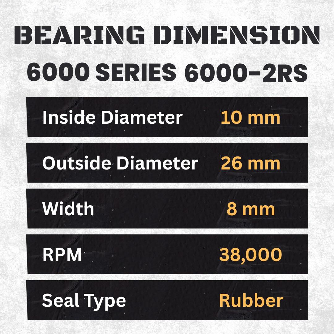 10 pcs BearMAX 6000-2RS C3 EMQ 10x26x8mm Rubber Seal DG Ball Bearings 60002RS