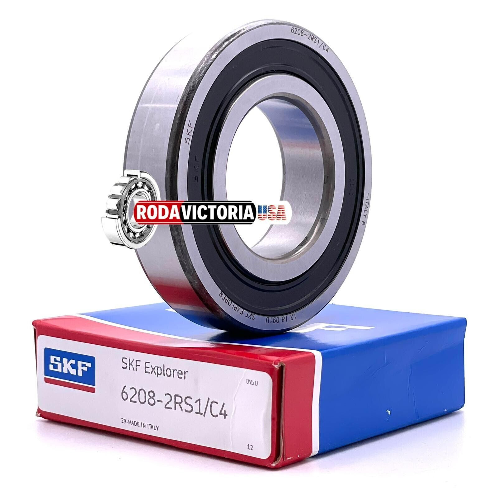 SKF 6208 2RS1 C4 DEEP GROOVE BALL BEARING, RUBBER SEALED 40x80x18 mm