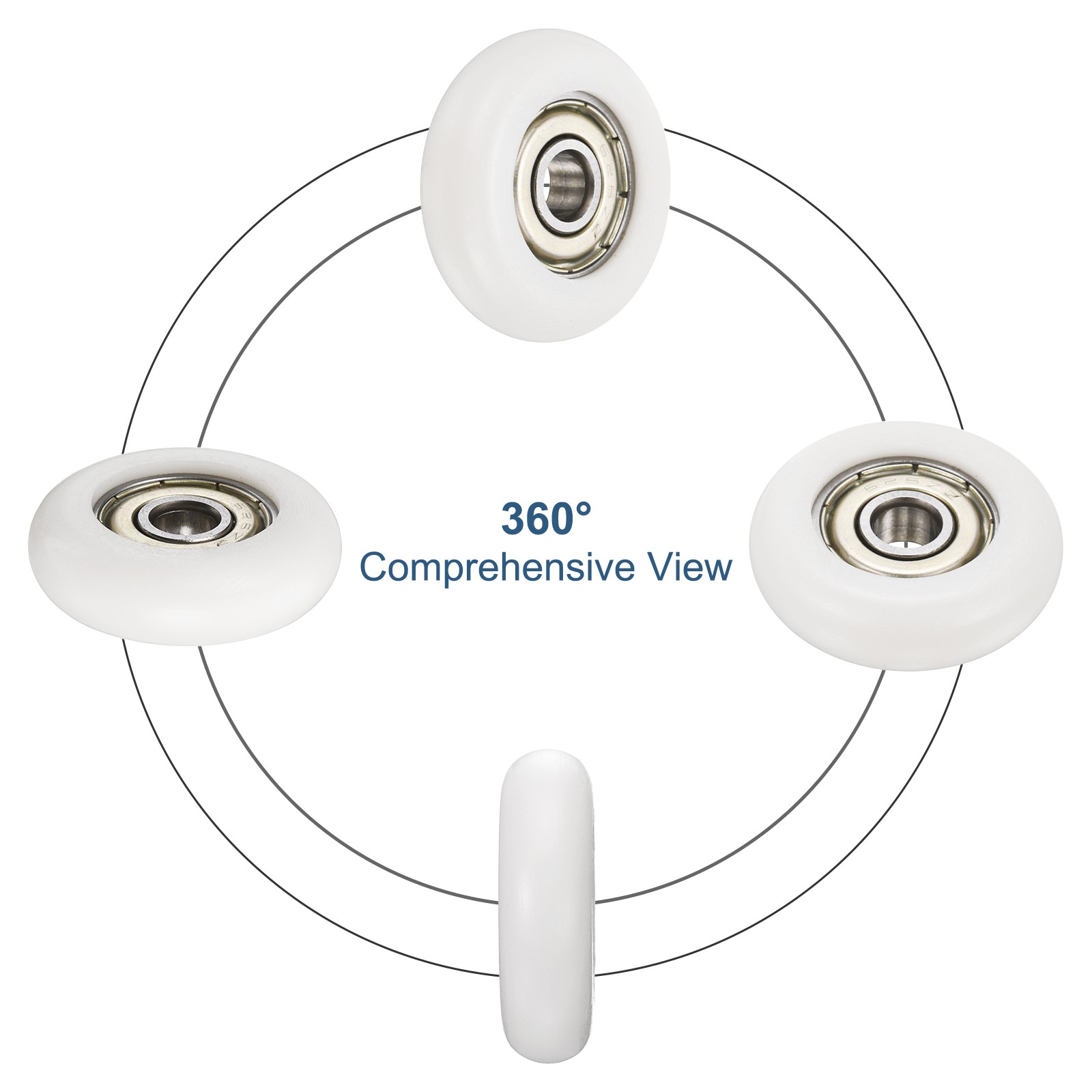 10Pcs 626ZZ Nylon Plastic Guide Bearing 6x25x7mm Pulley Roller, White