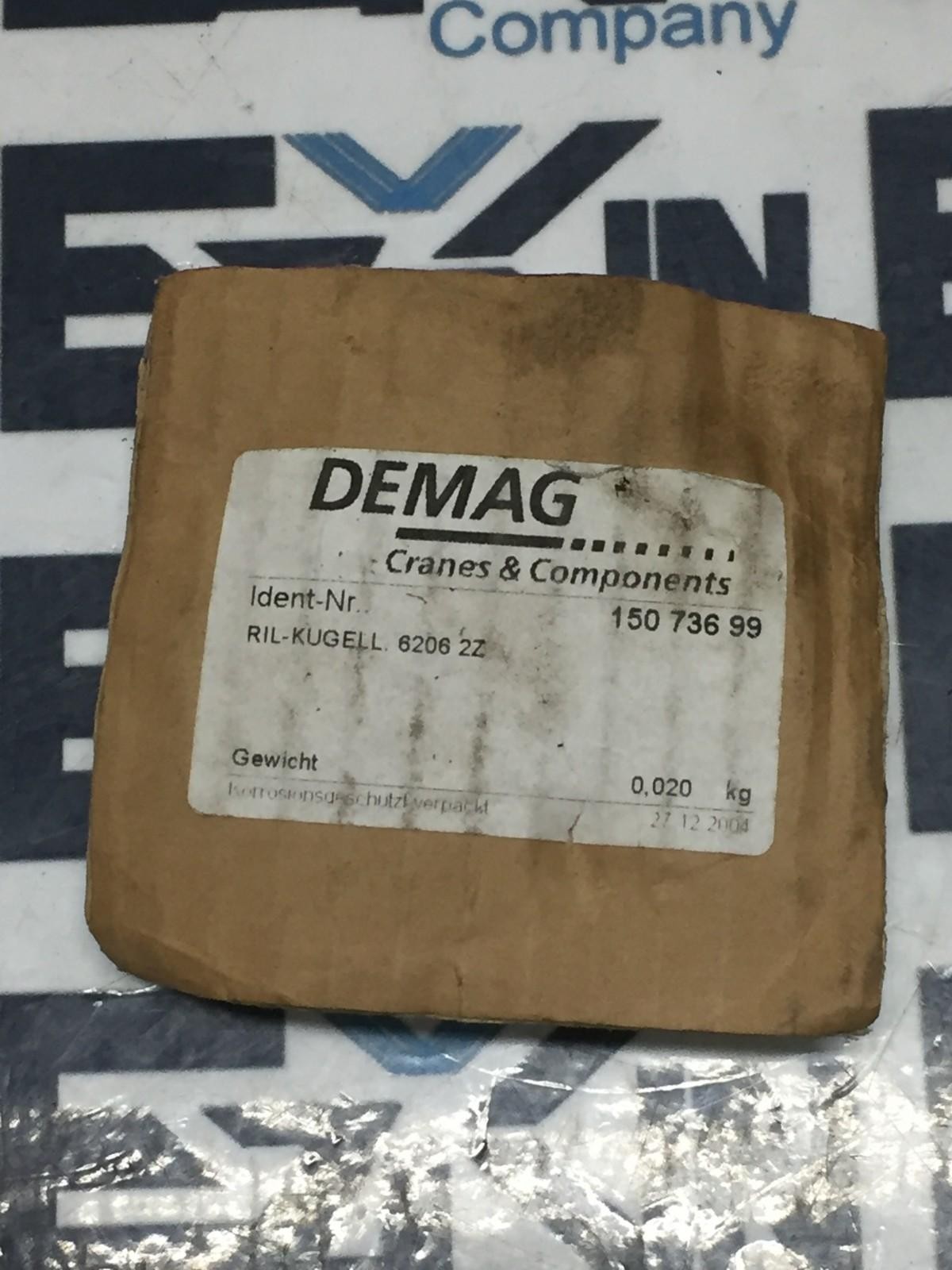 Demag RIL-KUGELL 6206 2Z Ball Bearing 30mm Bore