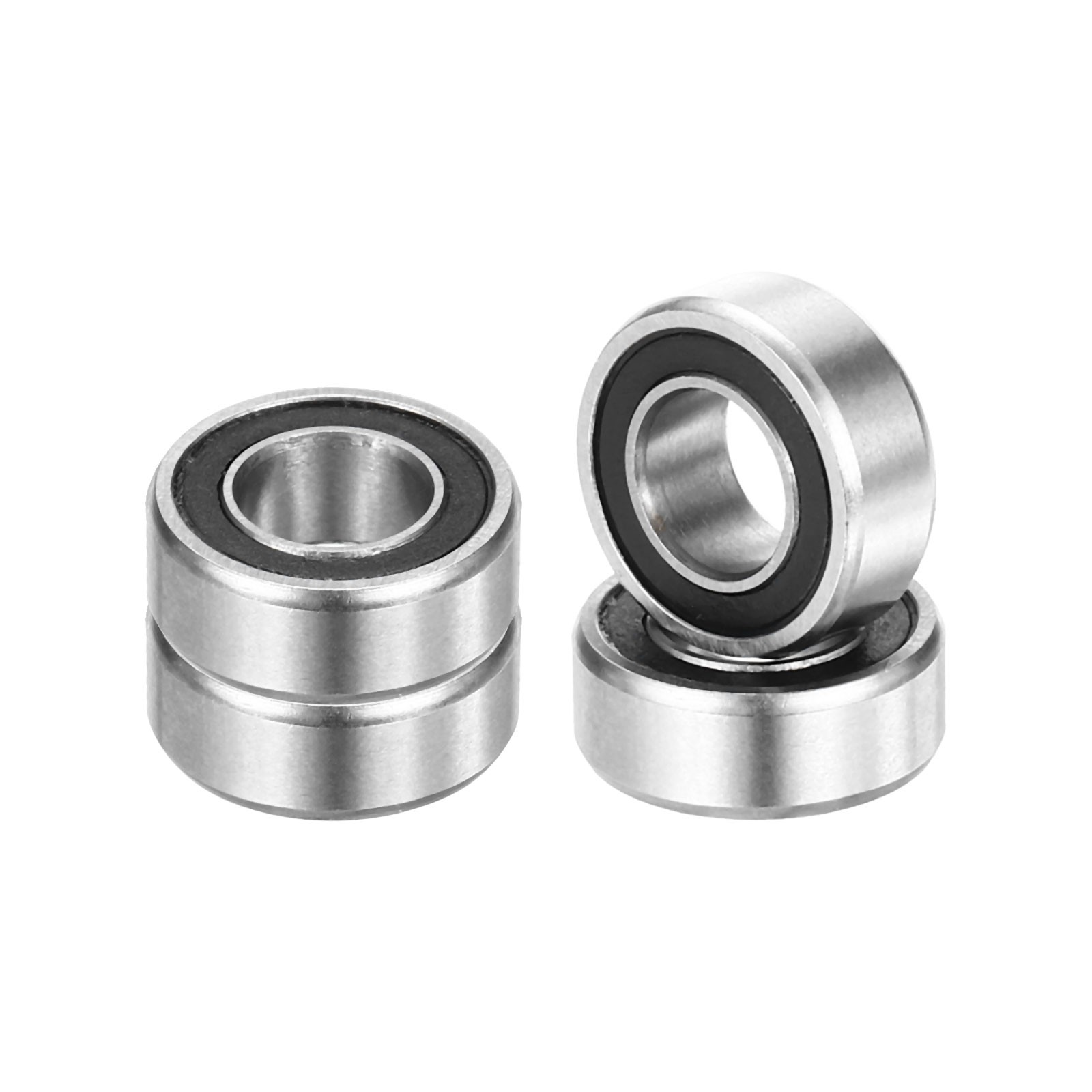 4pcs R188-2RS 1/4″ ID x 33/64″ OD x 3/16″ Height Z3 Ball Bearings, Black