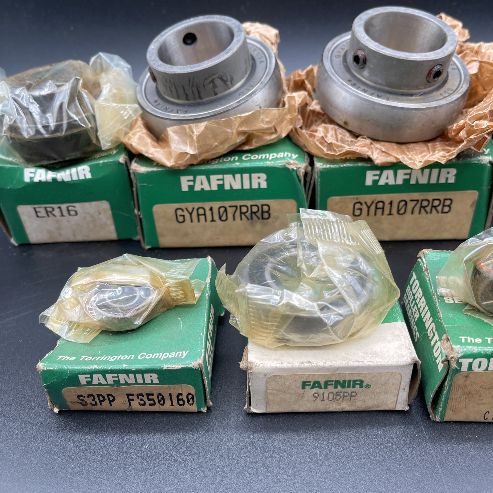 (7) Fafnir Torrington Bearings GYA107RRB, ER16, S3PP FS50160, YCRS-12, & 9105PP