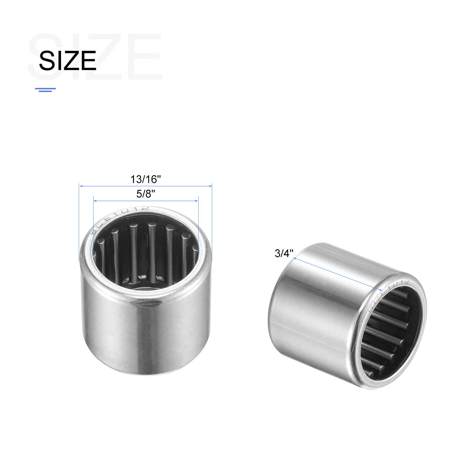 SCE1012 Needle Roller Bearings 5/8 in x 13/16 in x 3/4 in 10 Pack for Industrial