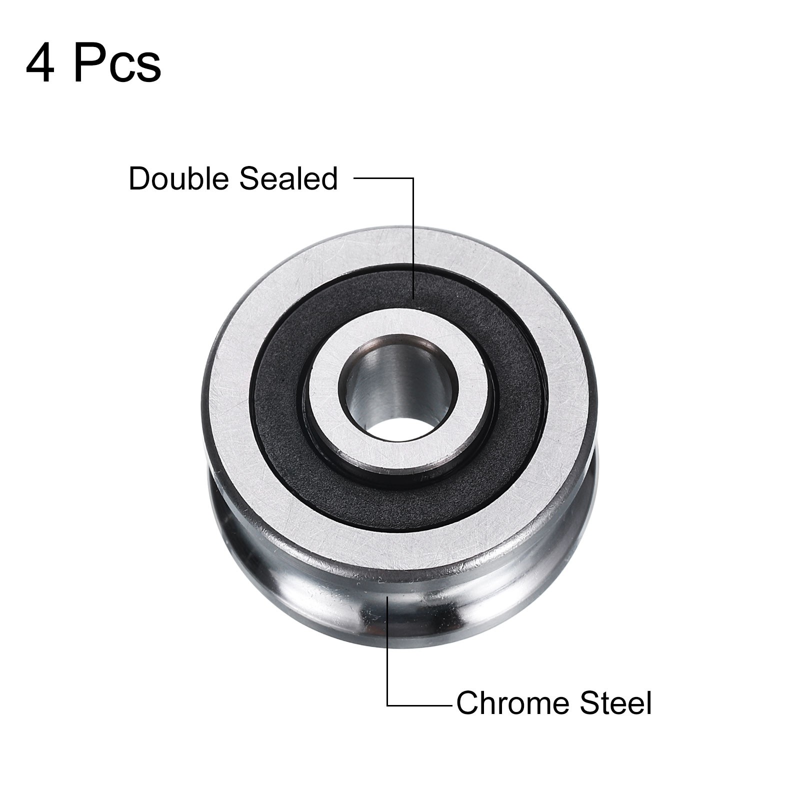 4pcs SG25 U Groove Track Guide Bearing 8x30x14mm U Groove Roller Wheel