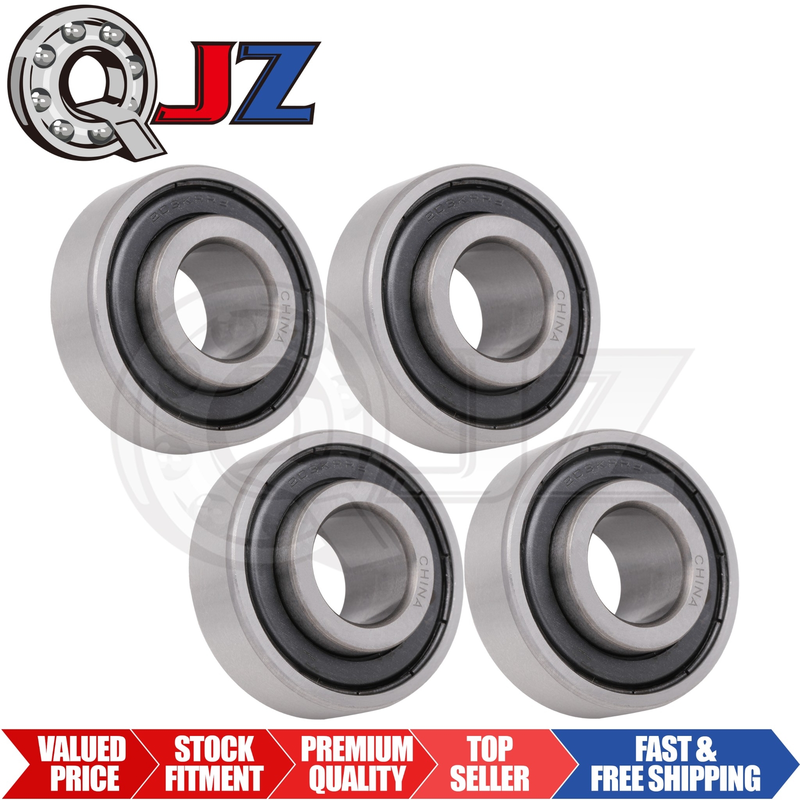 [Qty.4] New 203KRR2 Agriculture Felt-Seal Bearing [16mm ID x 38.1mm OD x 12mm W]