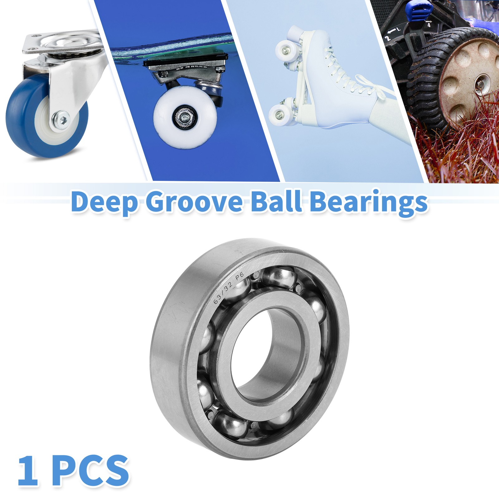 63/32 Deep Groove Ball Bearings 32x75x20mm 1 Pc Scooter Skateboard Wheel