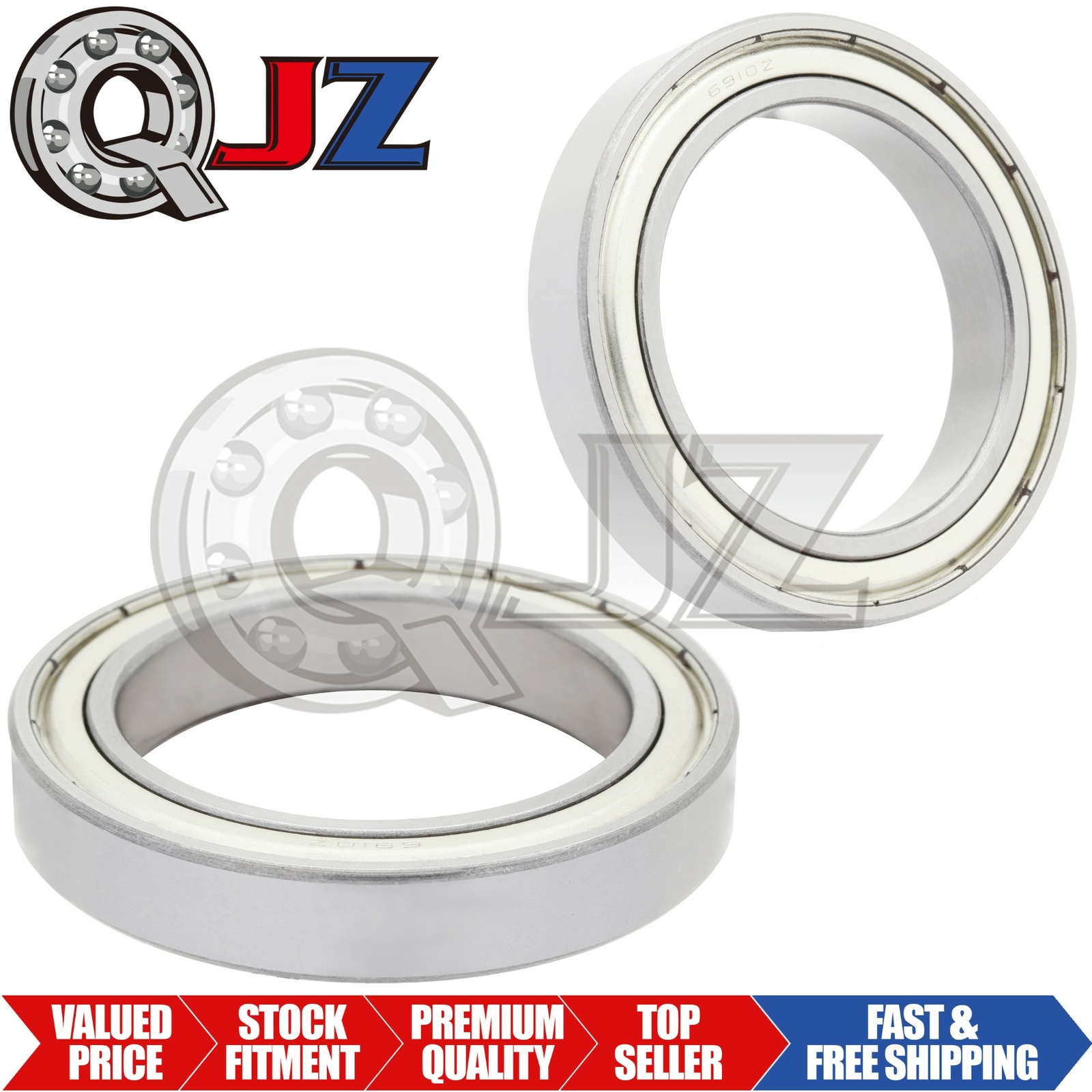 [2-Pack] 6910-ZZ Radial/Deep Groove Ball Bearing 50mm x 72mm x 12mm Metal Shield