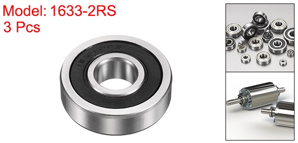 3 Pcs 5/8″ x 1-3/4″ x 1/2″ 1633-2RS Deep Groove Ball Bearing Sealed Bearing