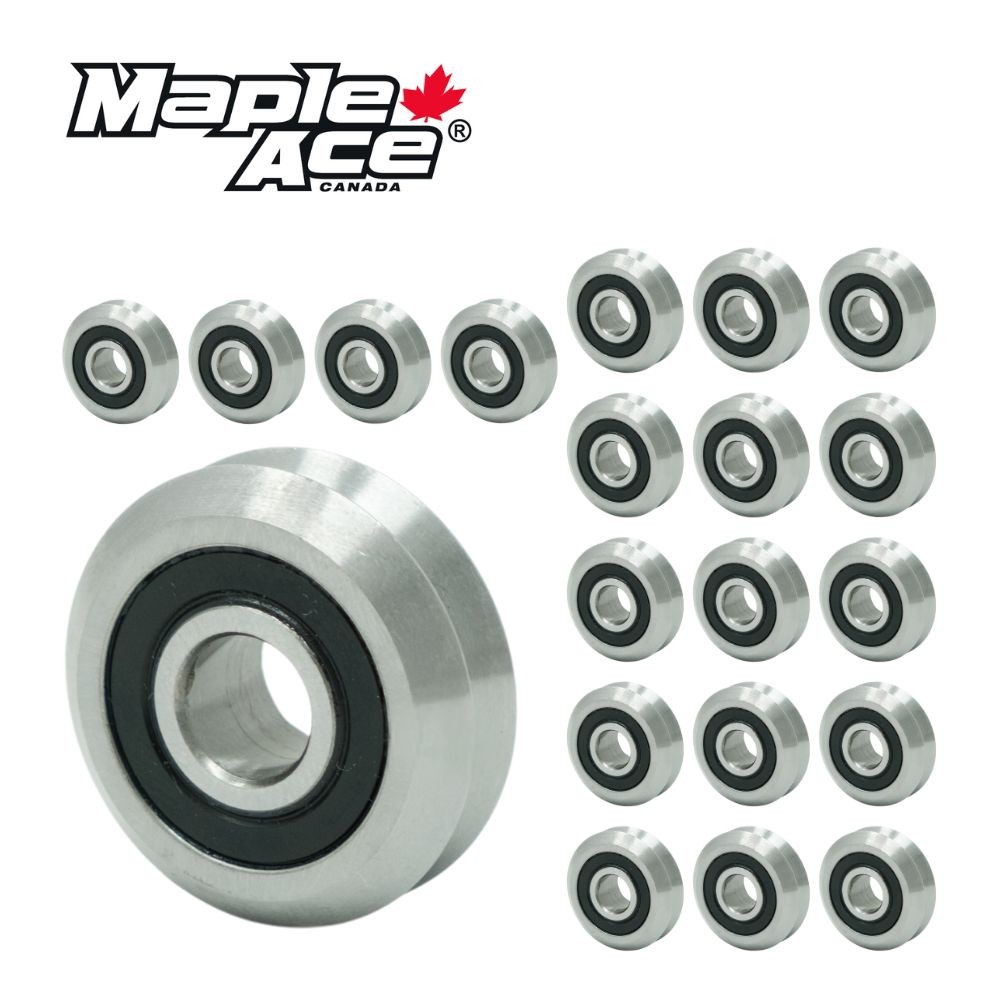 RM2-2RS V W Groove Guide Ball Bearing CNC 3/8″x1.21″x0.437″ (Qty 20)