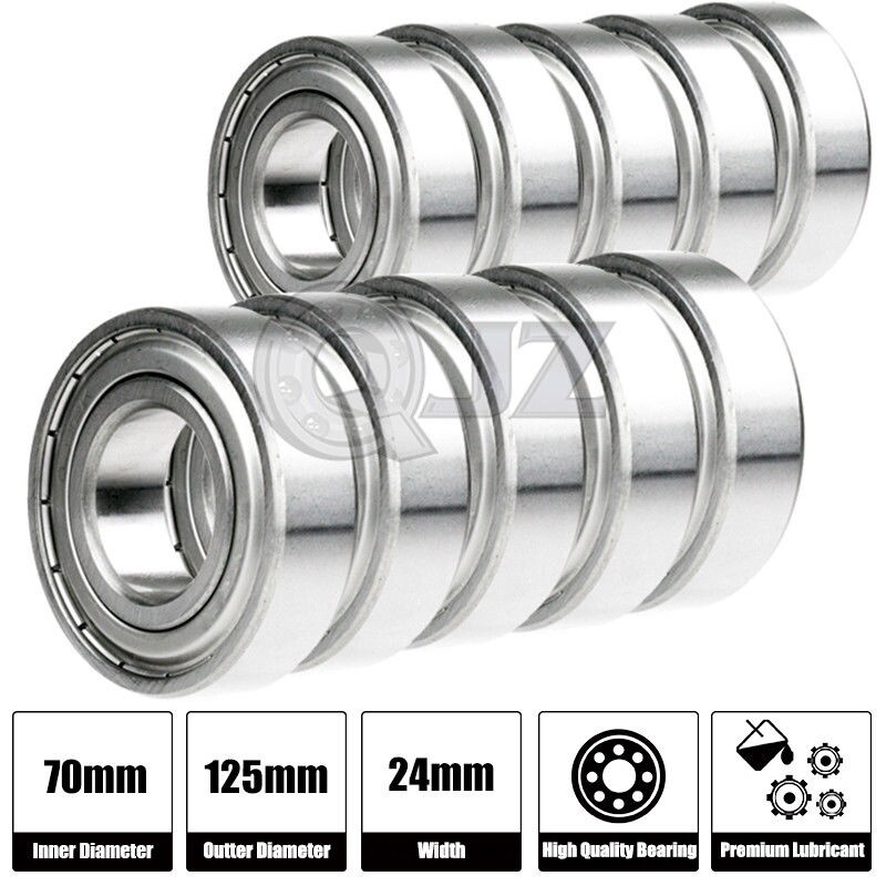 [Qty.10] 6214-ZZ Deep Groove/Radial Ball Bearing [70mm ID x 125mm OD x 24mm W]