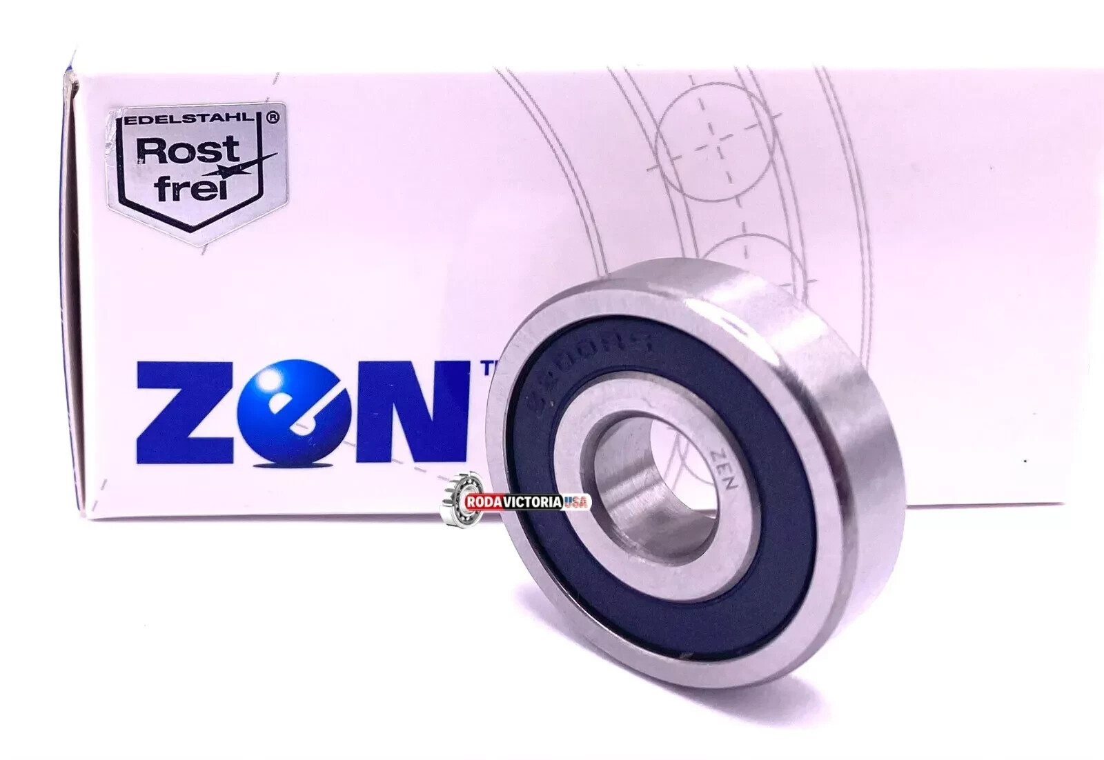 ZEN 6200 2RS C3 Deep Groove Ball Bearing, Rubber Sealed 10x30x9 mm
