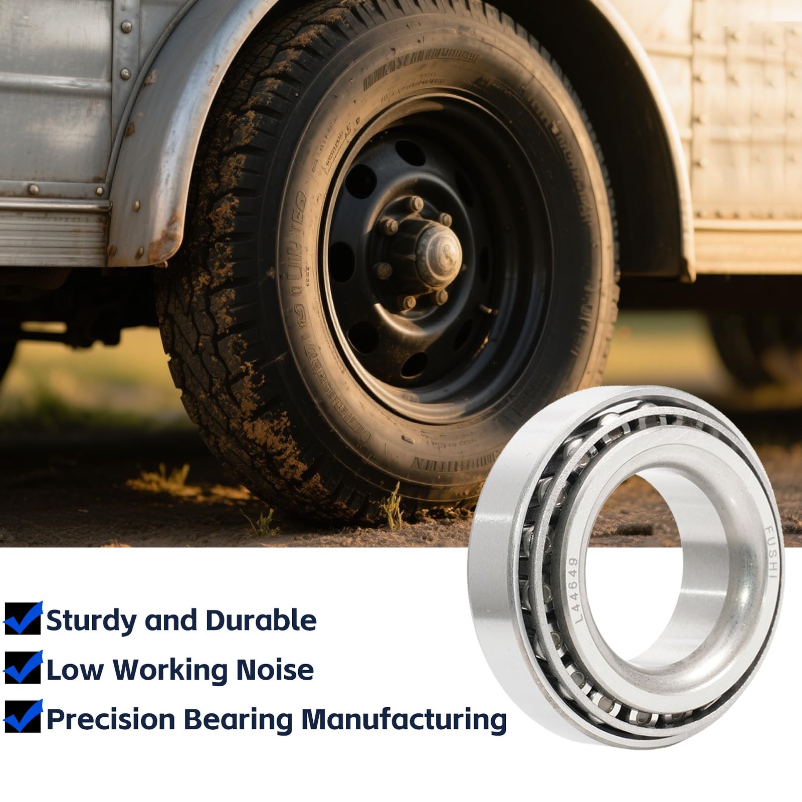 FUSHIBEARING 2 Set Fits for 11/16” Axles Trailer Wheel Hub Bearings Kit, L44…