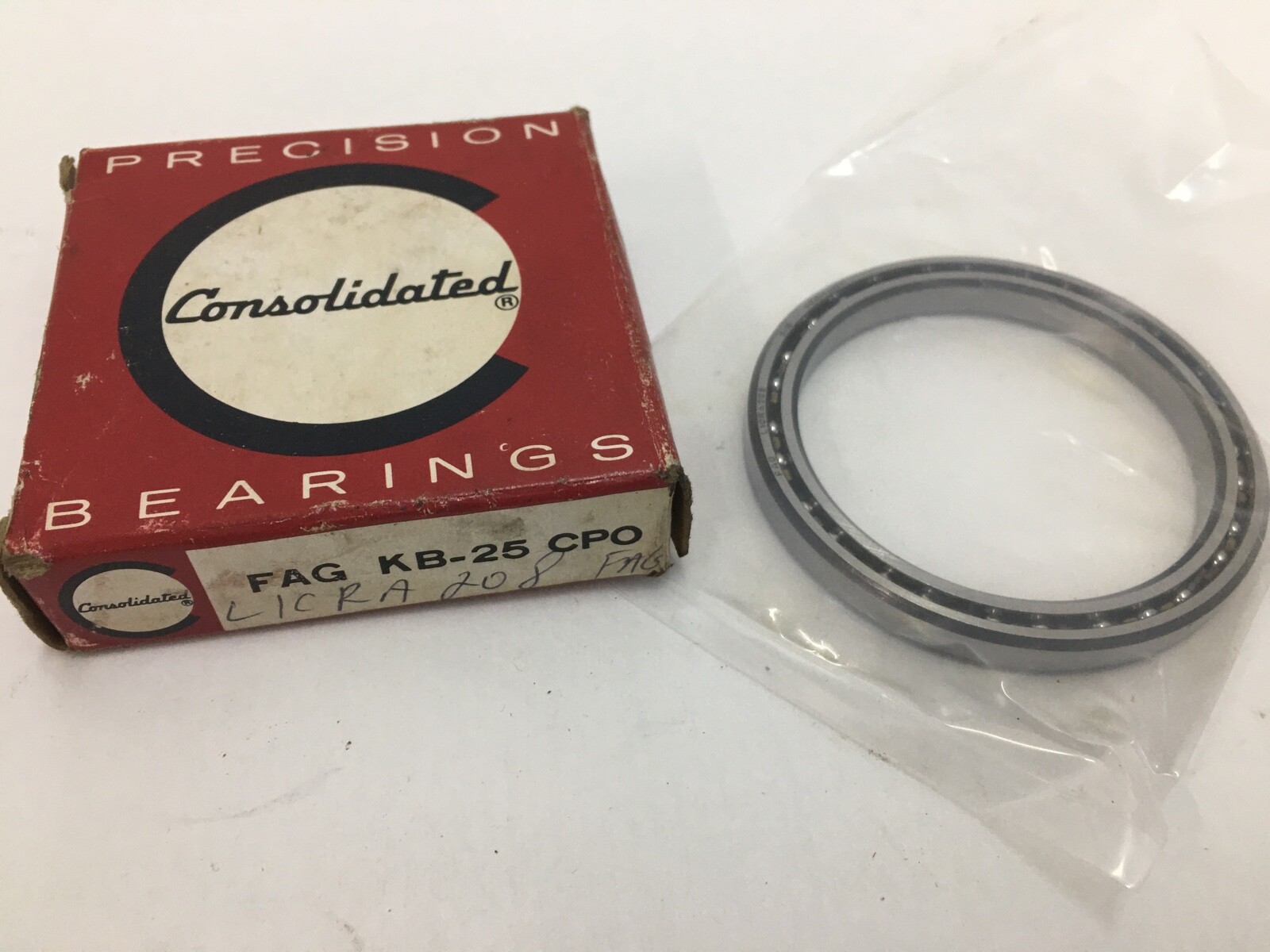 FAG L10RA208 CONS KB-25 BEARING 2-1/2×3-1/8×5/16″ L10 RA 208 63.5×79.375×0.3125″