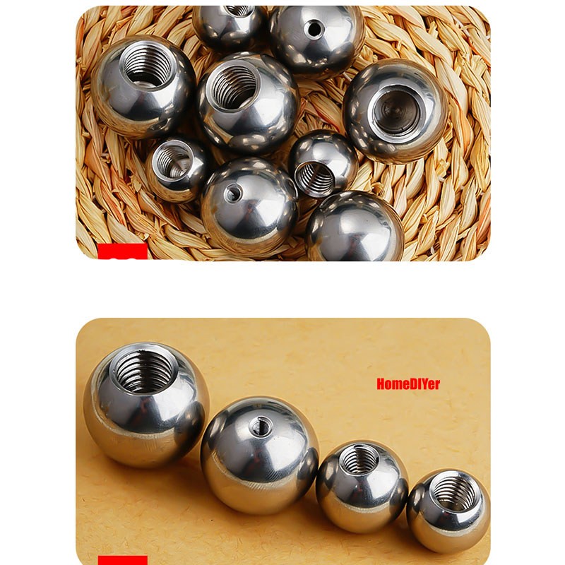 Round Ball 304 Stainless Steel Blind Hole Balls Threaded M2 M3 M4-M12 Ø 5mm~25mm