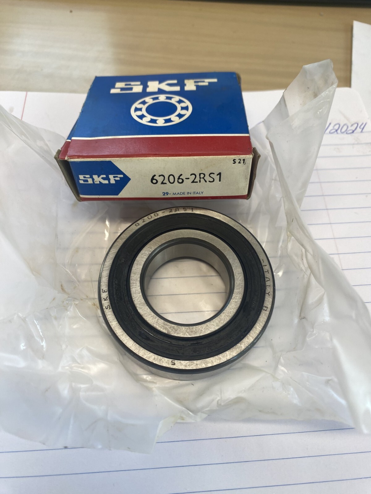 ONE (1) SKF 6206 2RS1NRJEM Deep Groove Bearing Made in Italy Box 167
