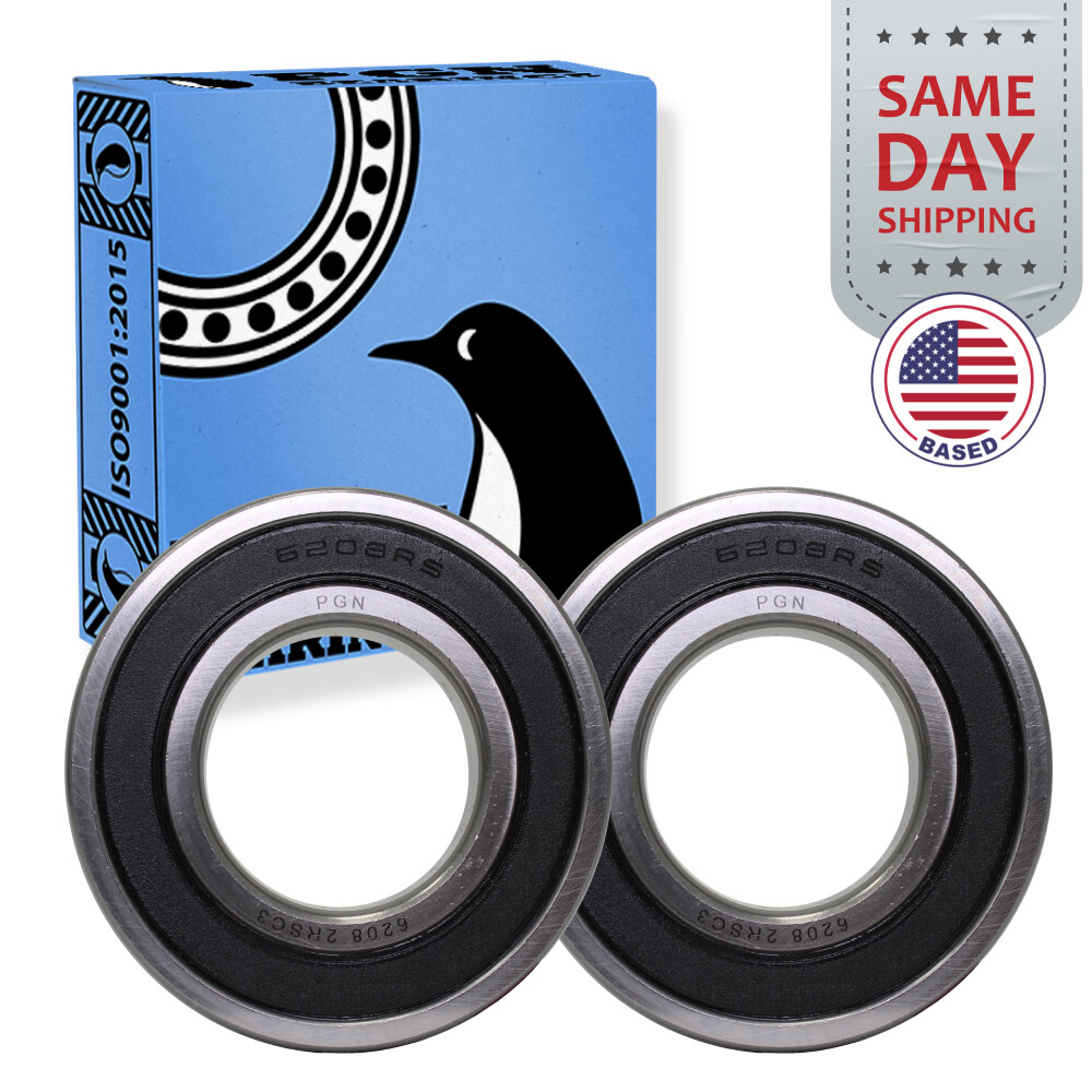 (2) 6208-2RS Premium Rubber Seal Ball Bearing C3 EMQ, 40x80x18, 6208 2RS 6208rs