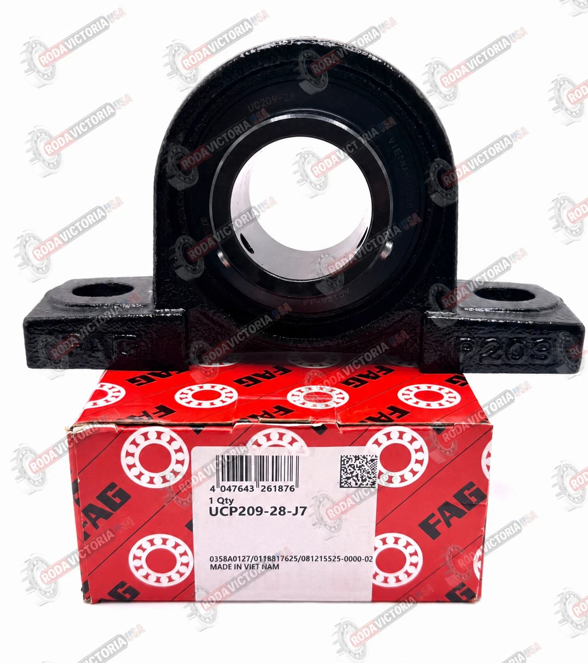FAG UCP209-28 J7 Housing and Bearing Assembly UC209-28 + P209-J7 1 3/4″ Bore